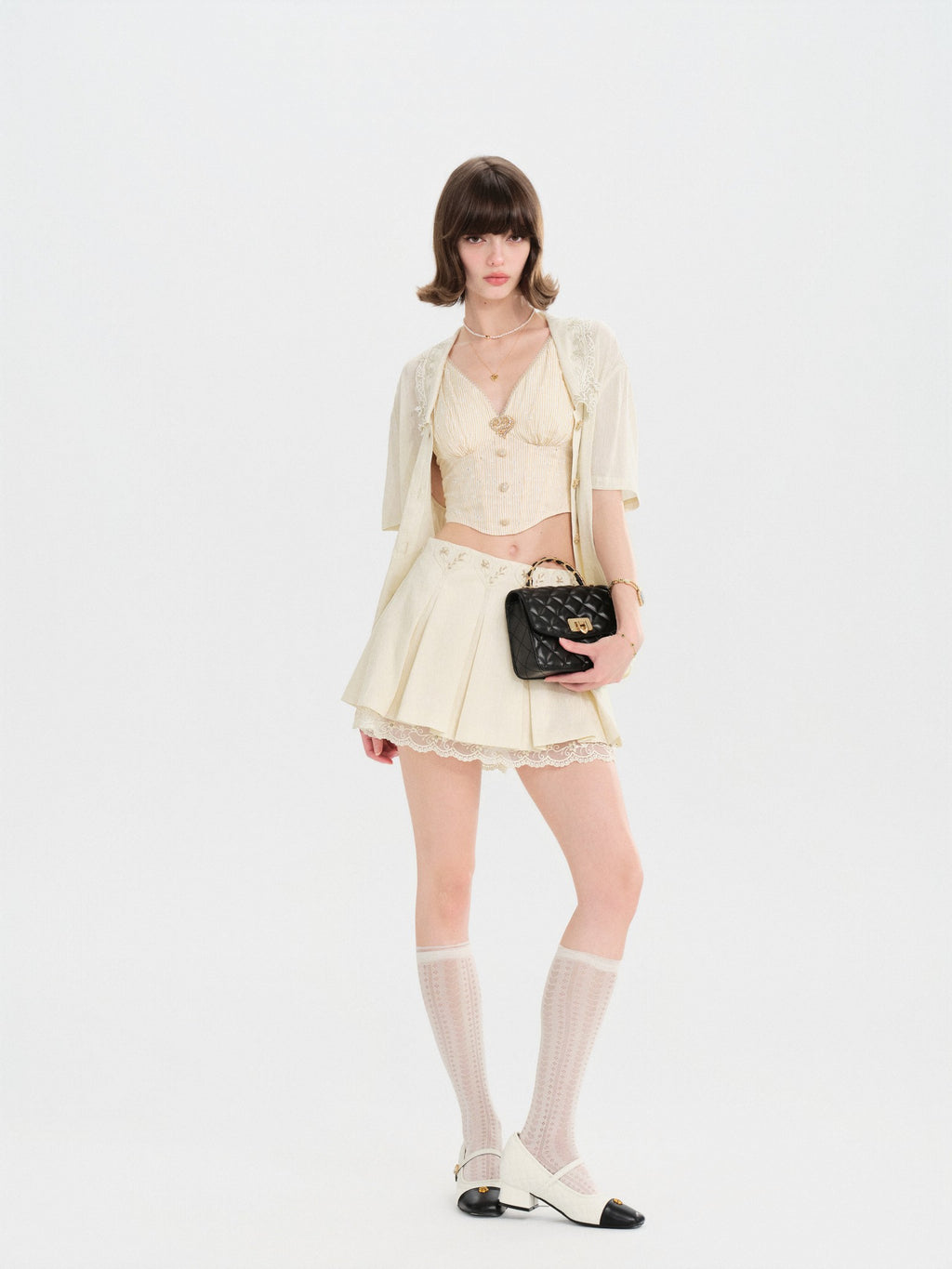 Riviera Beige Fitted Camisole front detail