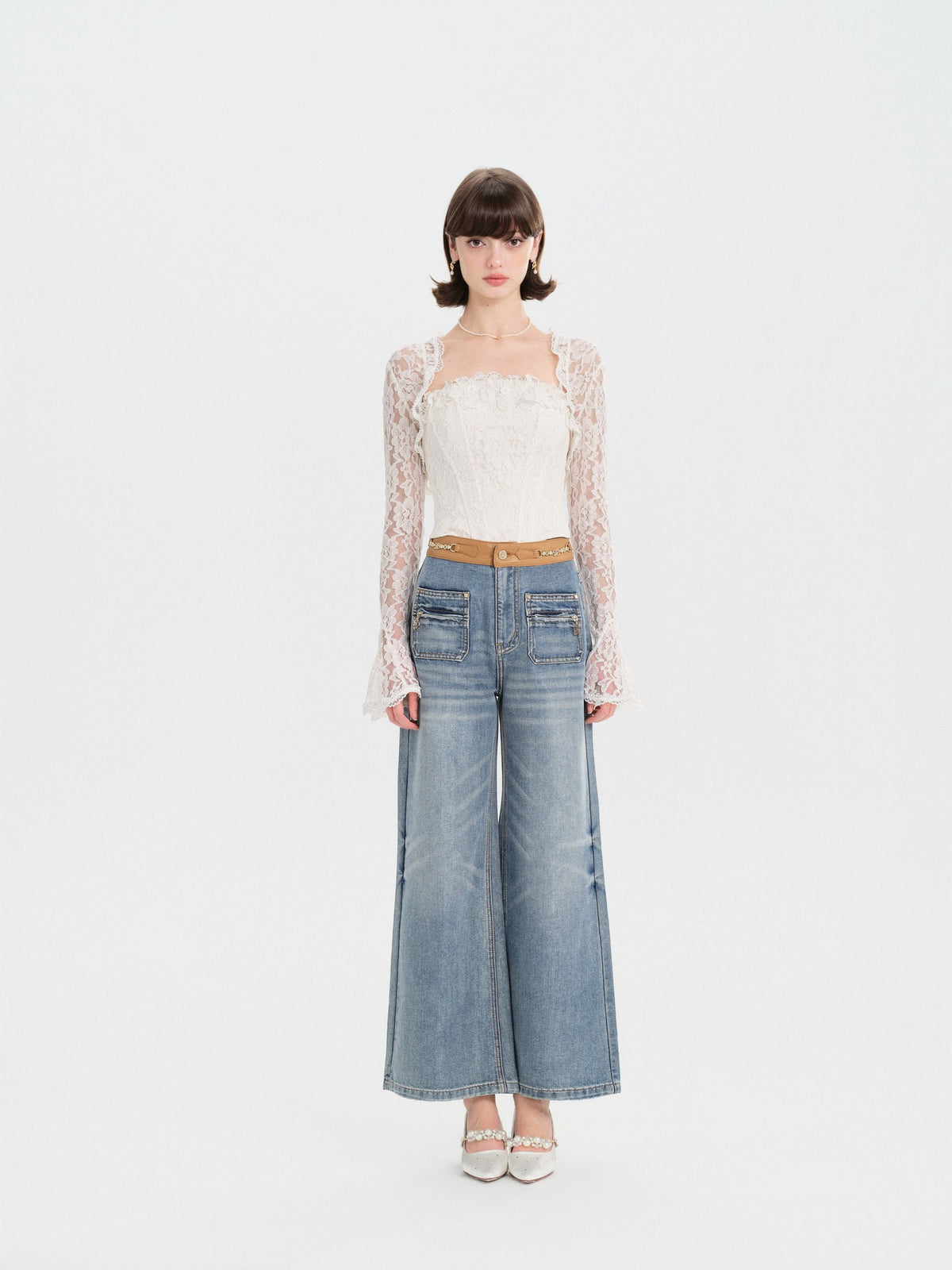 Morning Muse Cropped Lace Cardigan full look