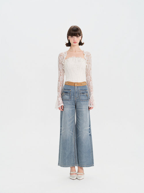 Morning Muse Cropped Lace Cardigan full look