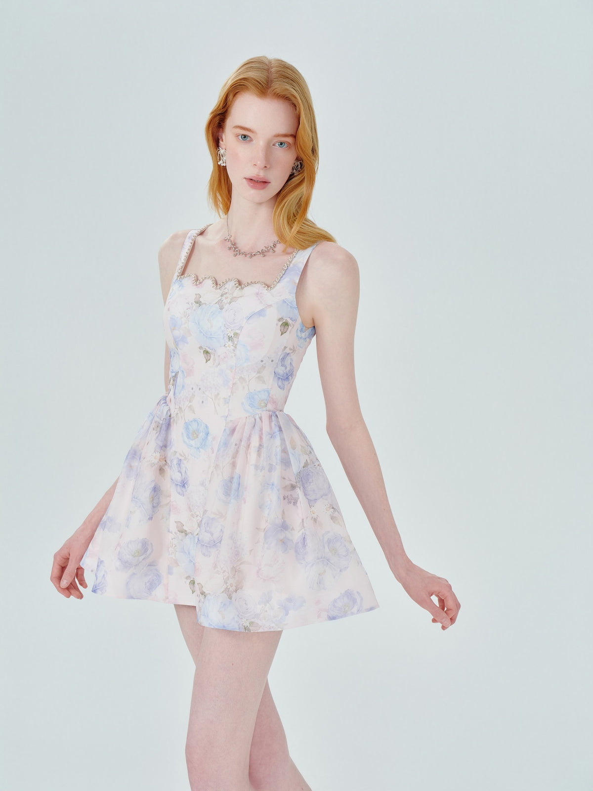 Riviera Floral Print Puffy Bustier Mini Dress lookbook