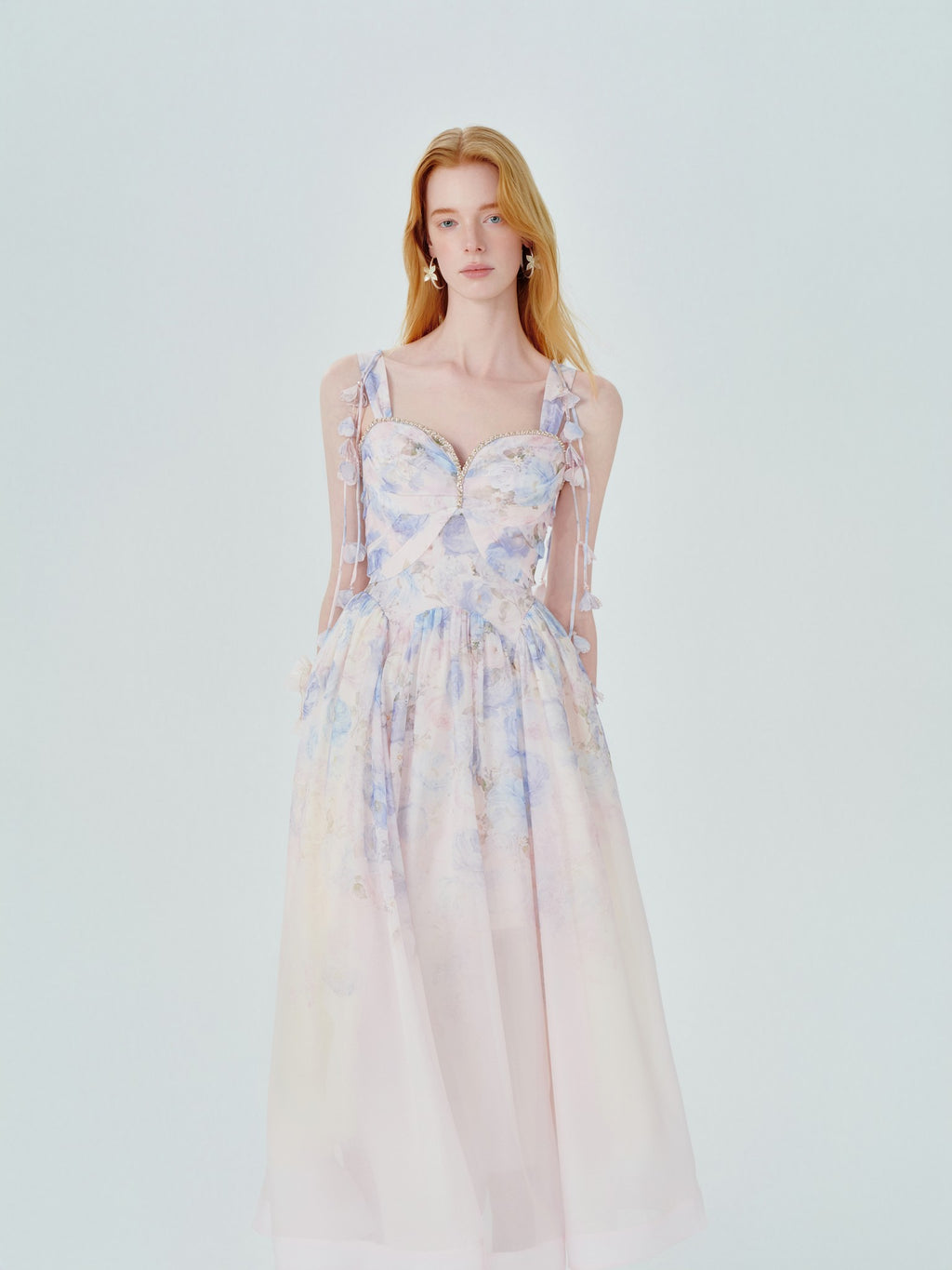 Riviera Print Bustier Maxi Dress side profile