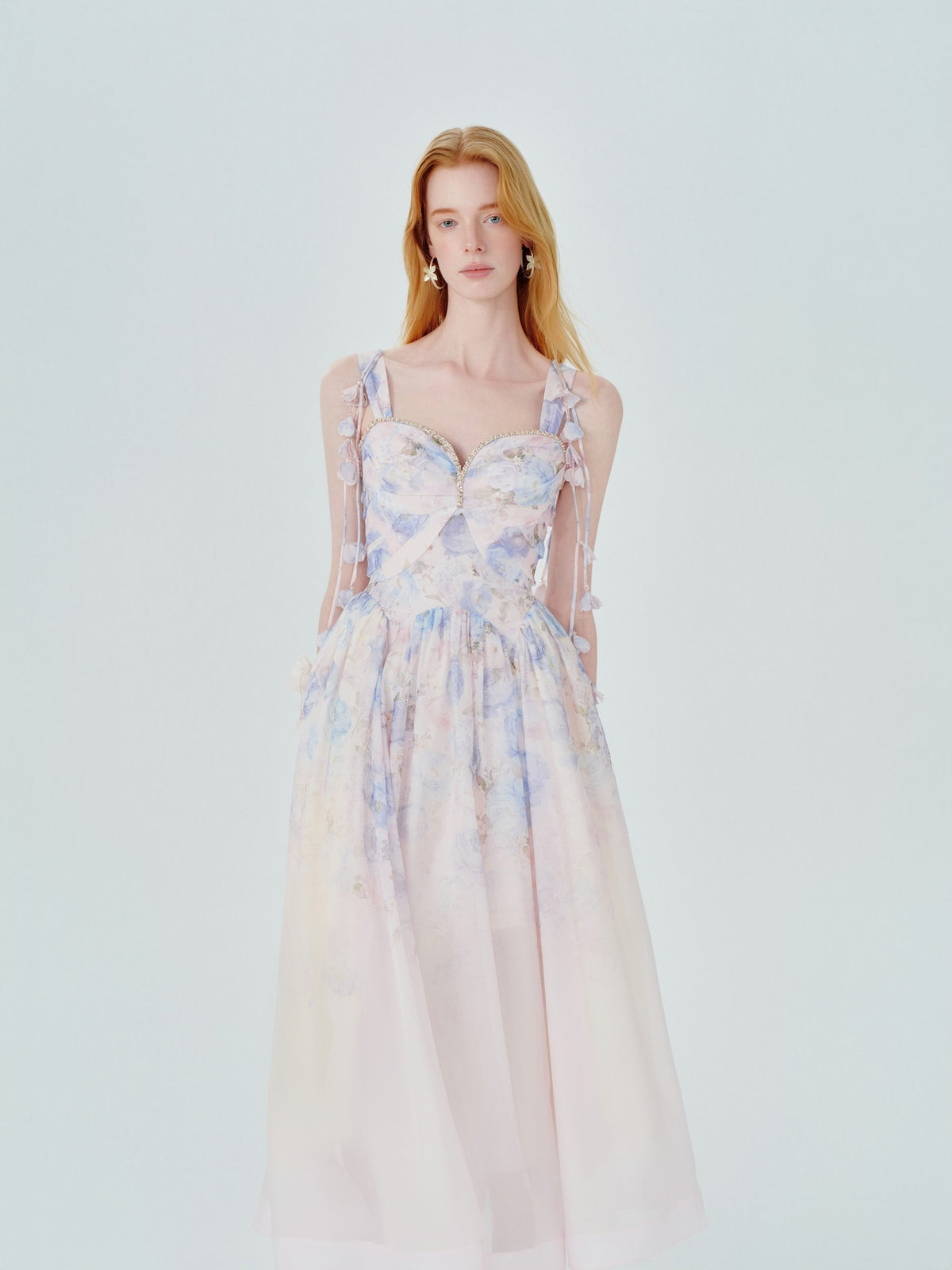Riviera Print Bustier Maxi Dress side profile