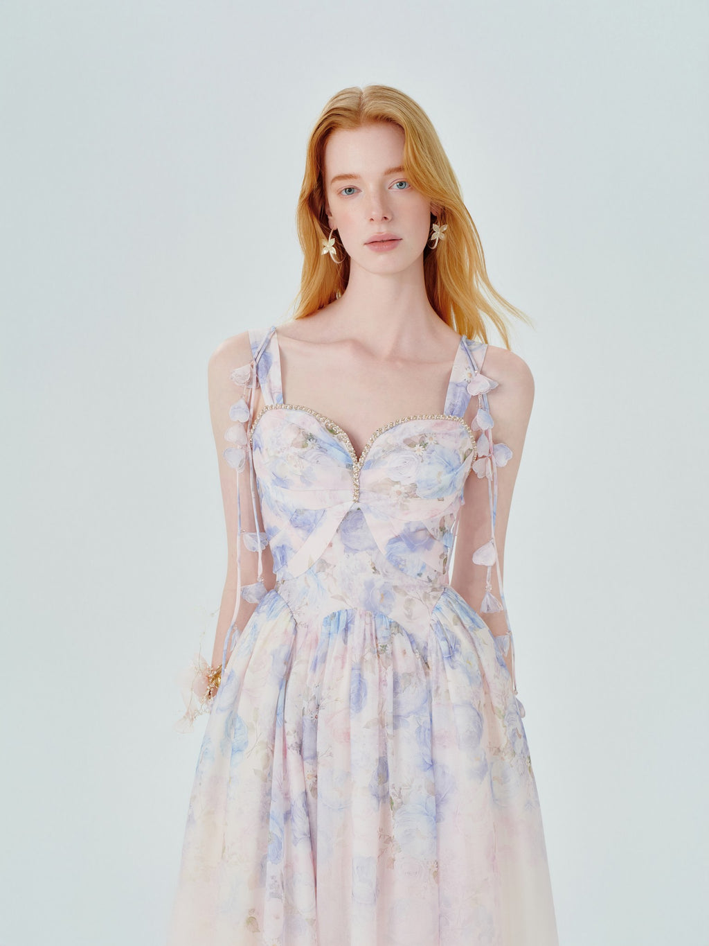 Riviera Print Bustier Maxi Dress styling