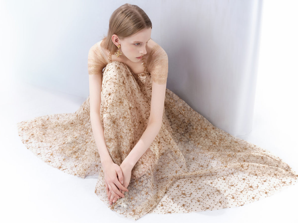 Pearl Wonderland Tulle Embroidered Sequin Waist Dress styling