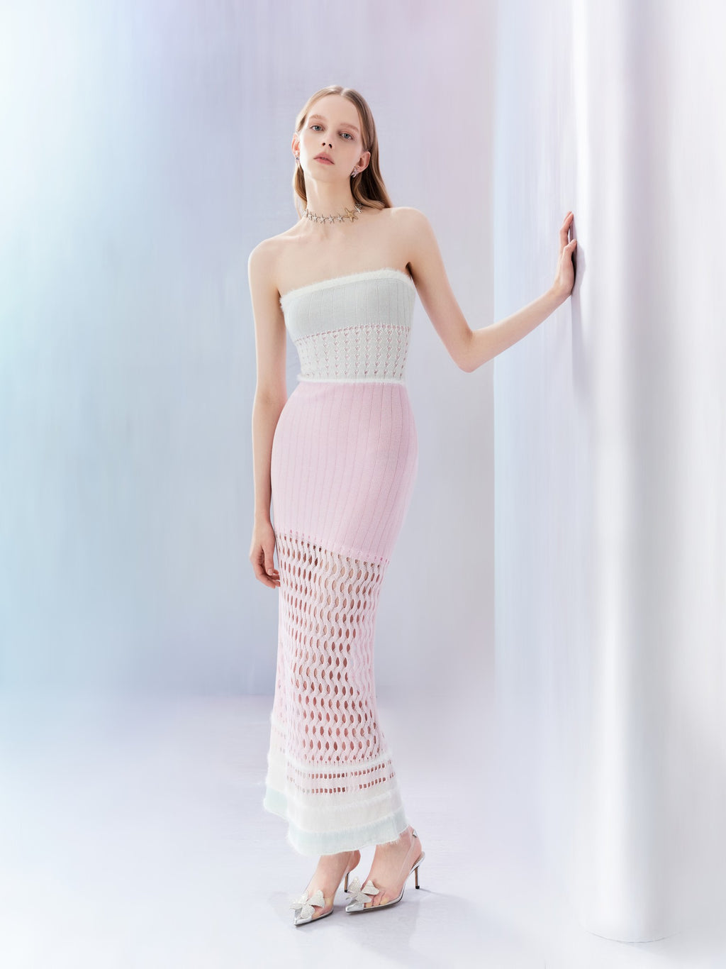 Riviera Cutout Bustier Knit Maxi Dress side detail
