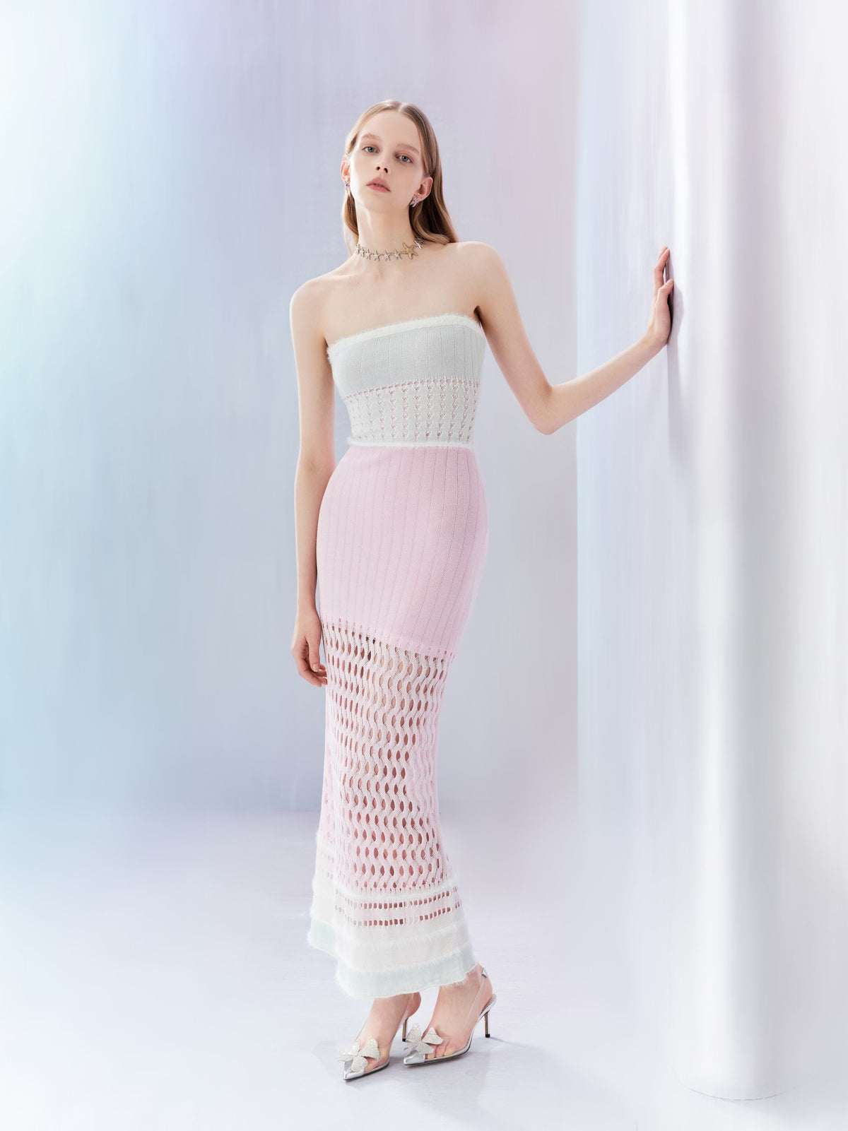 Riviera Cutout Bustier Knit Maxi Dress side detail
