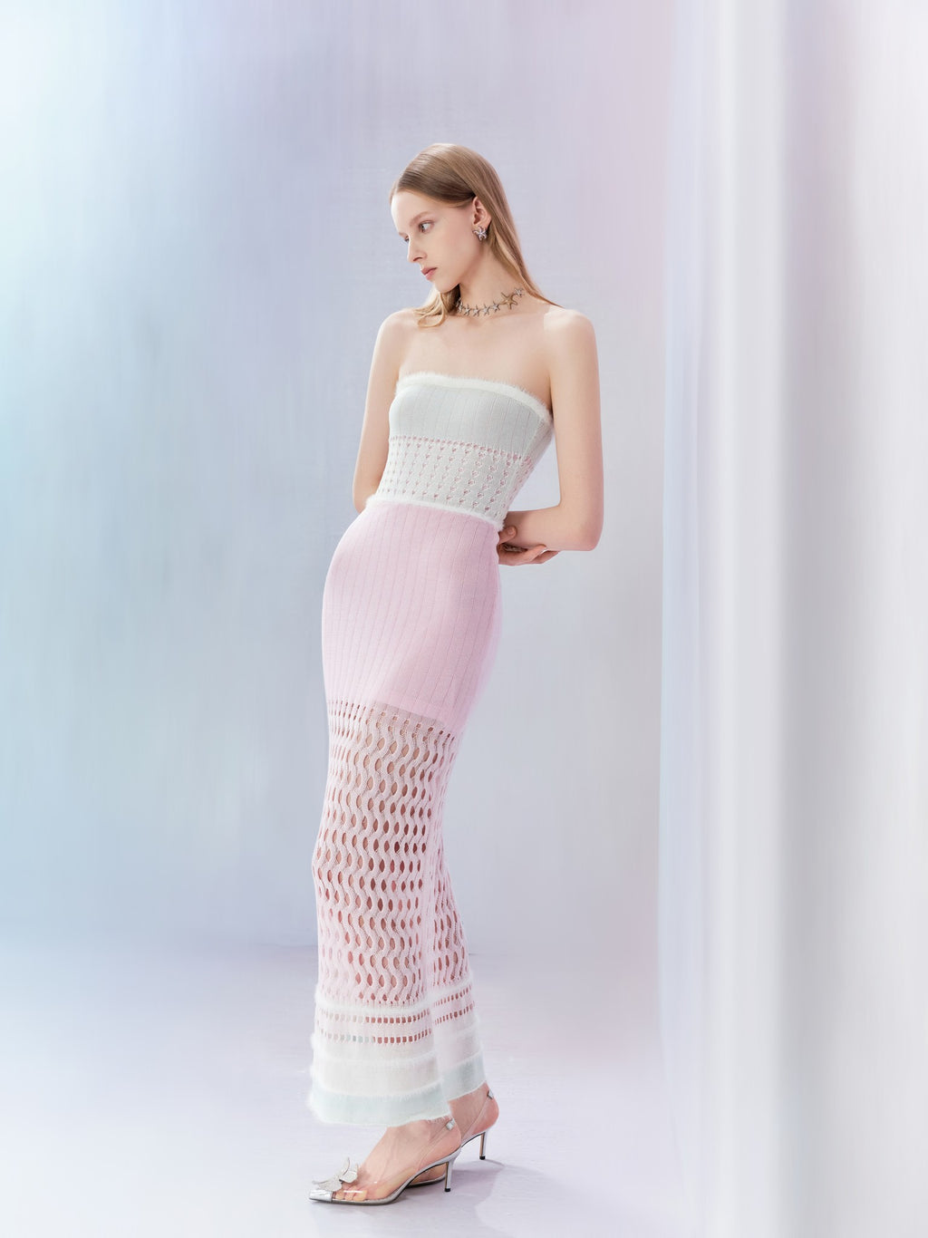 Riviera Cutout Bustier Knit Maxi Dress back detail