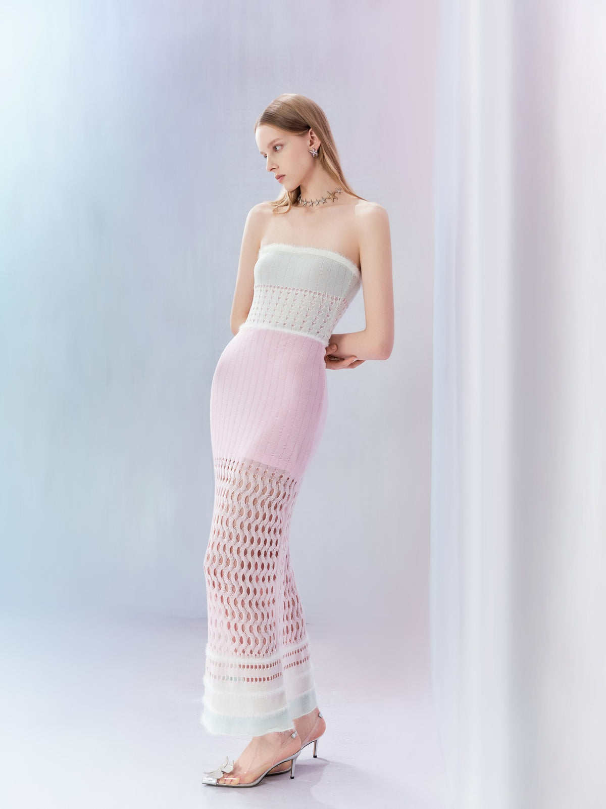 Riviera Cutout Bustier Knit Maxi Dress back detail