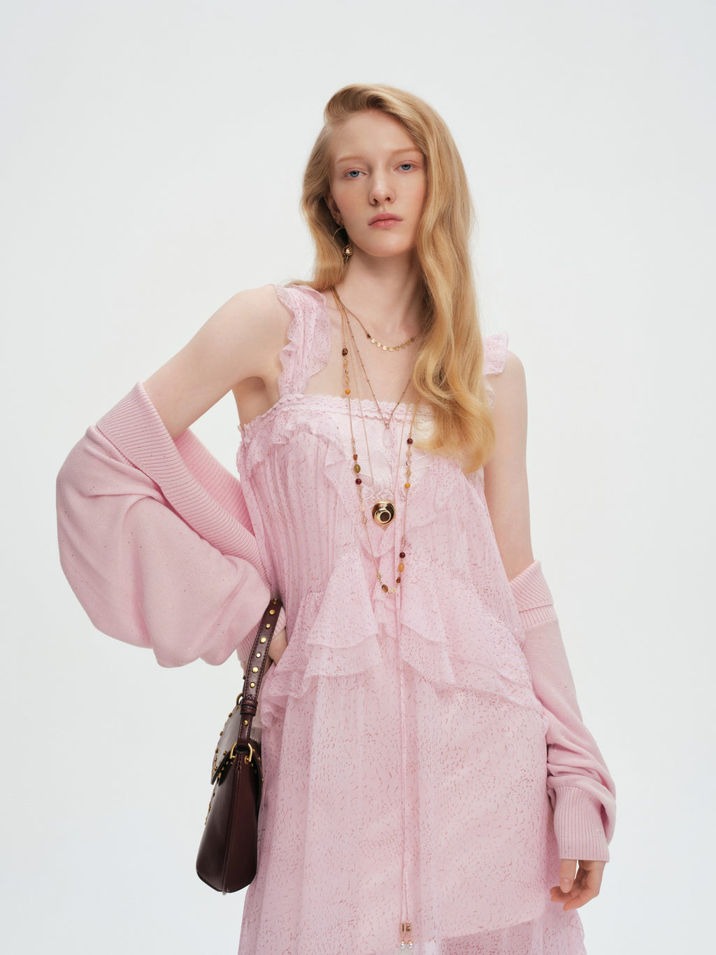 Riviera Silk Slip Maxi Dress with Ruffle Hem accessory detail