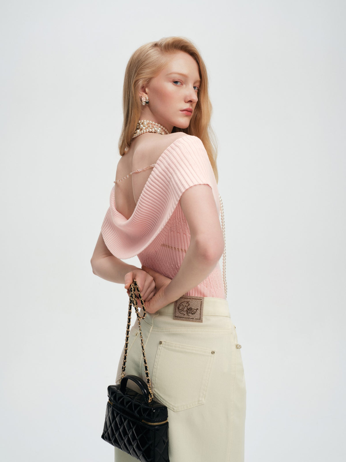 Pearl Wonderland Off-Shoulder Wool Top look 6
