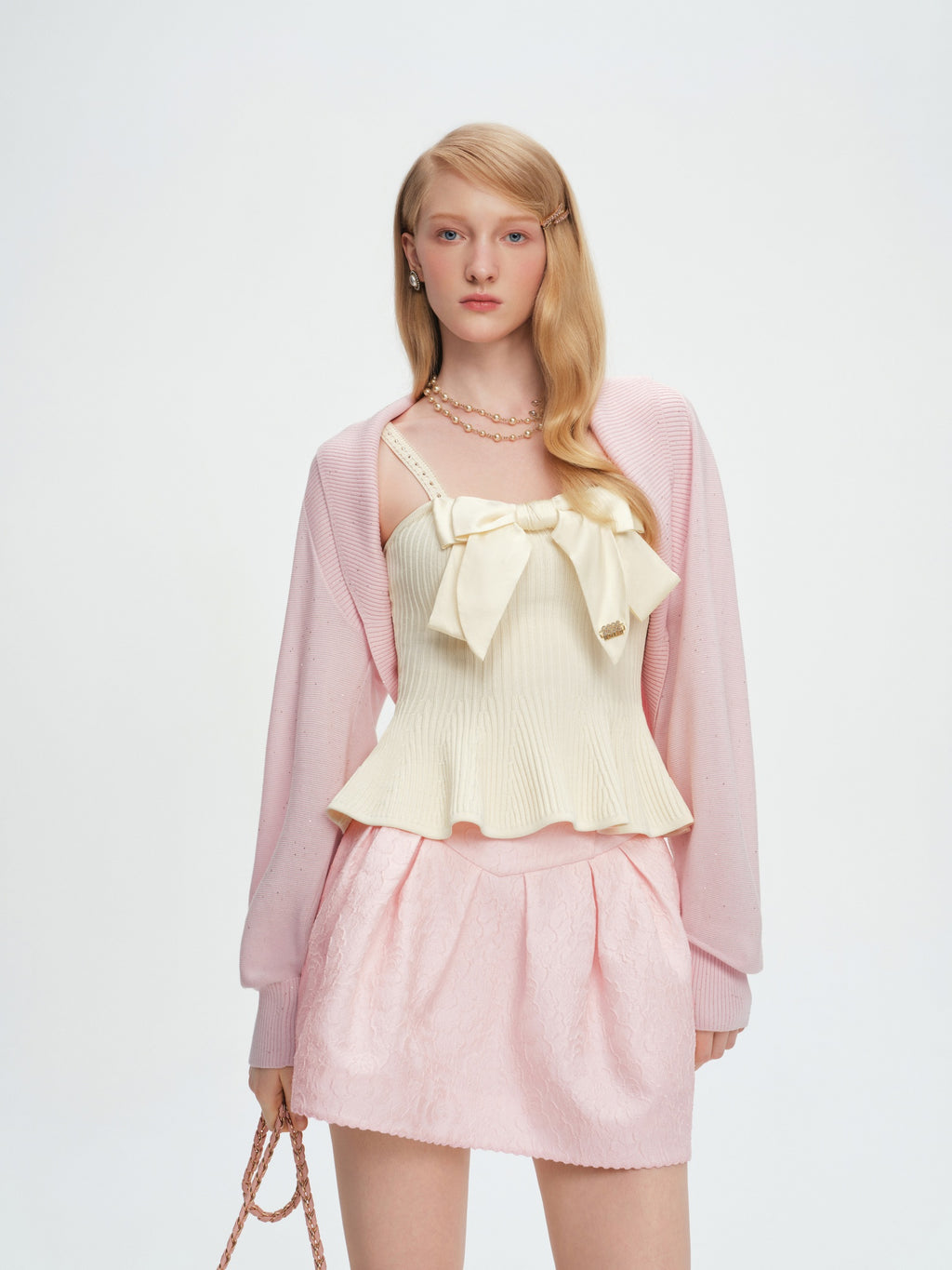 Pearl Wonderland Sequin Knit Cardigan look