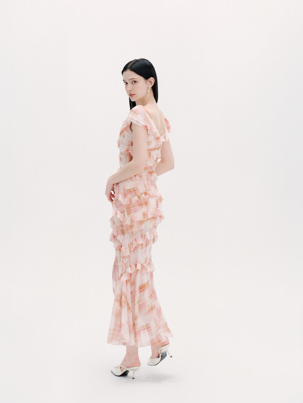 Riviera Silk Print Resort Midi Dress side profile