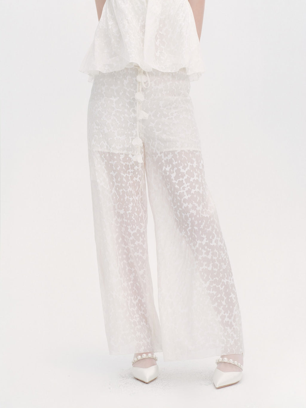 Riviera Textured Print Wide-Leg Pants look 7