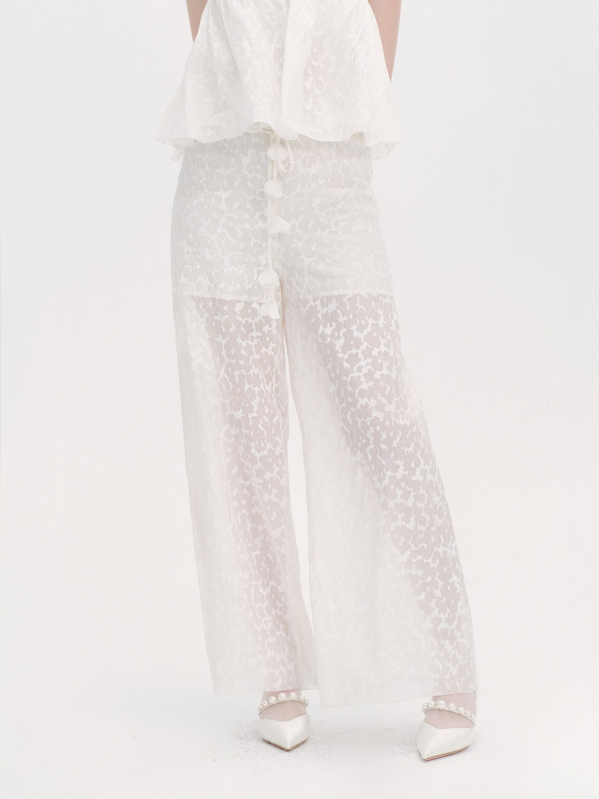 Riviera Textured Print Wide-Leg Pants look 7