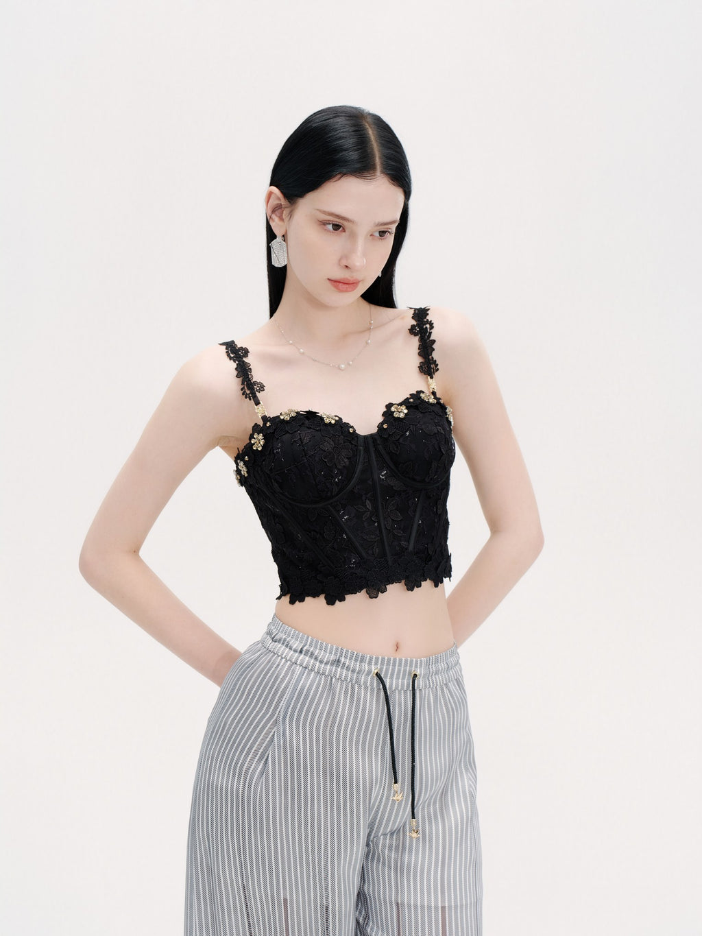 Riviera Boned Lace Bustier Top look 7