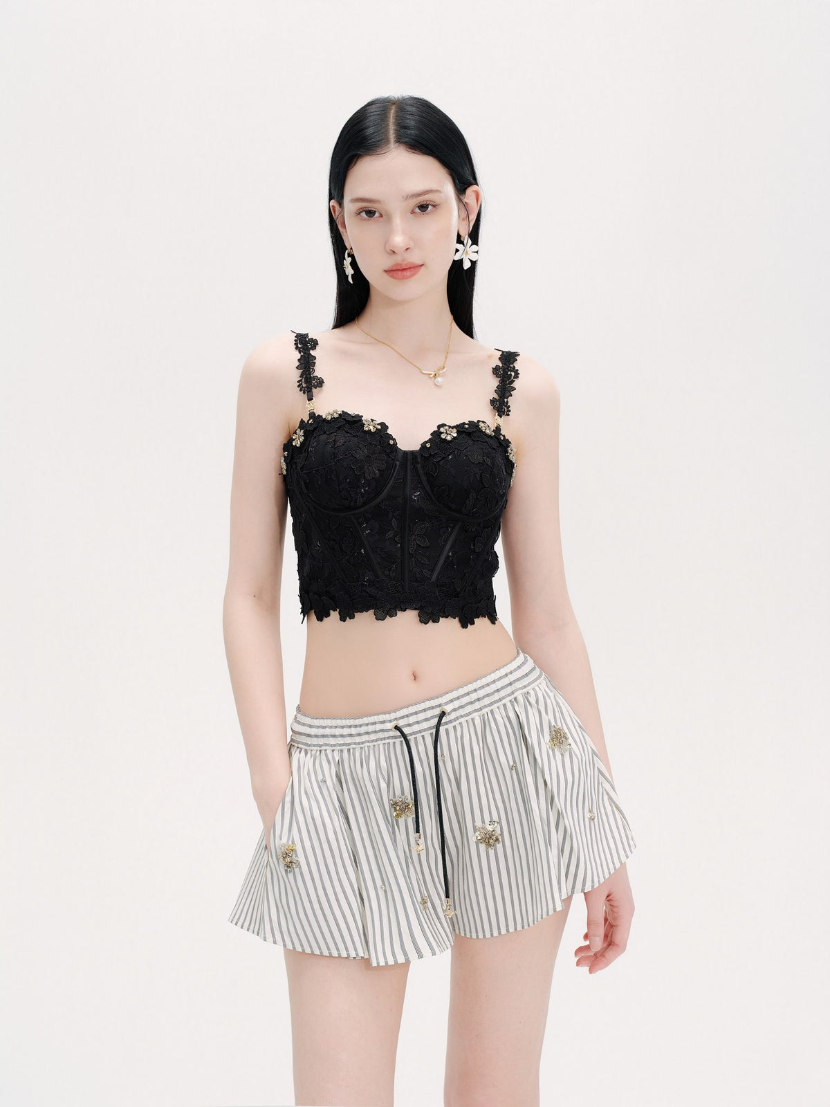Riviera Boned Lace Bustier Top back view