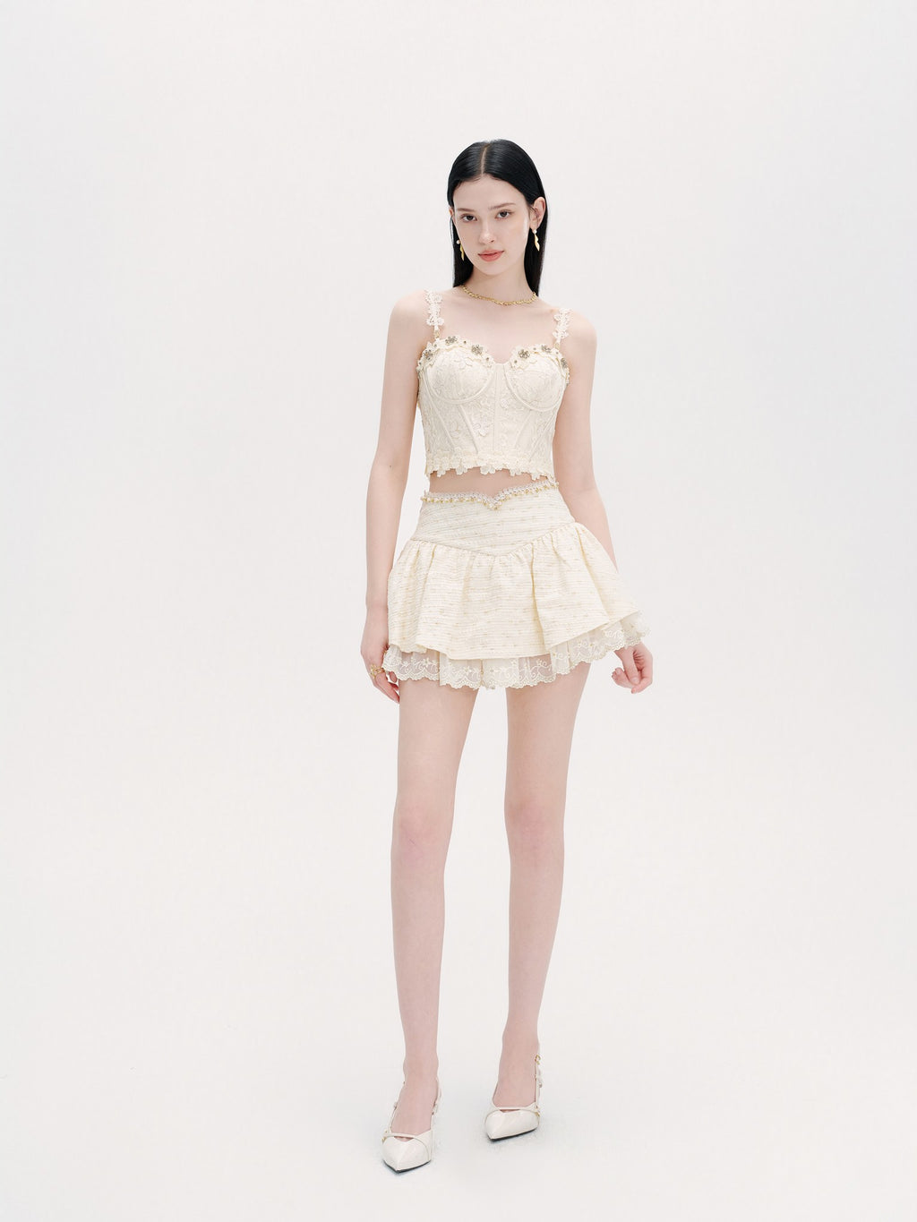 Riviera Boned Lace Bustier Top detail