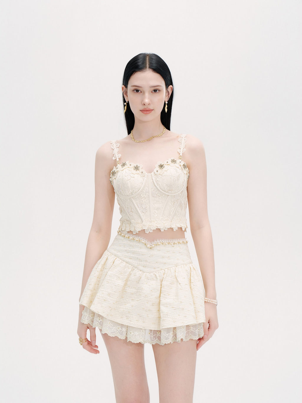 Riviera Boned Lace Bustier Top look 3