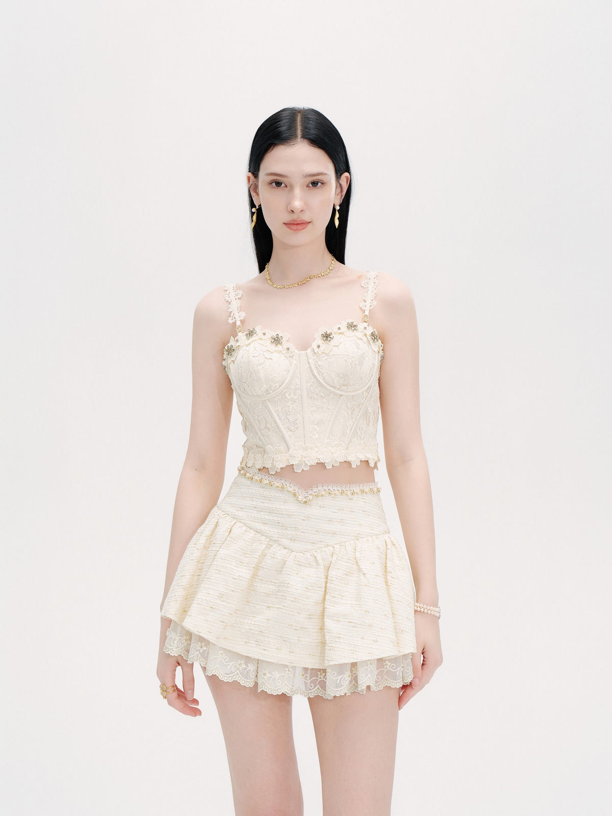 Riviera Boned Lace Bustier Top look 3
