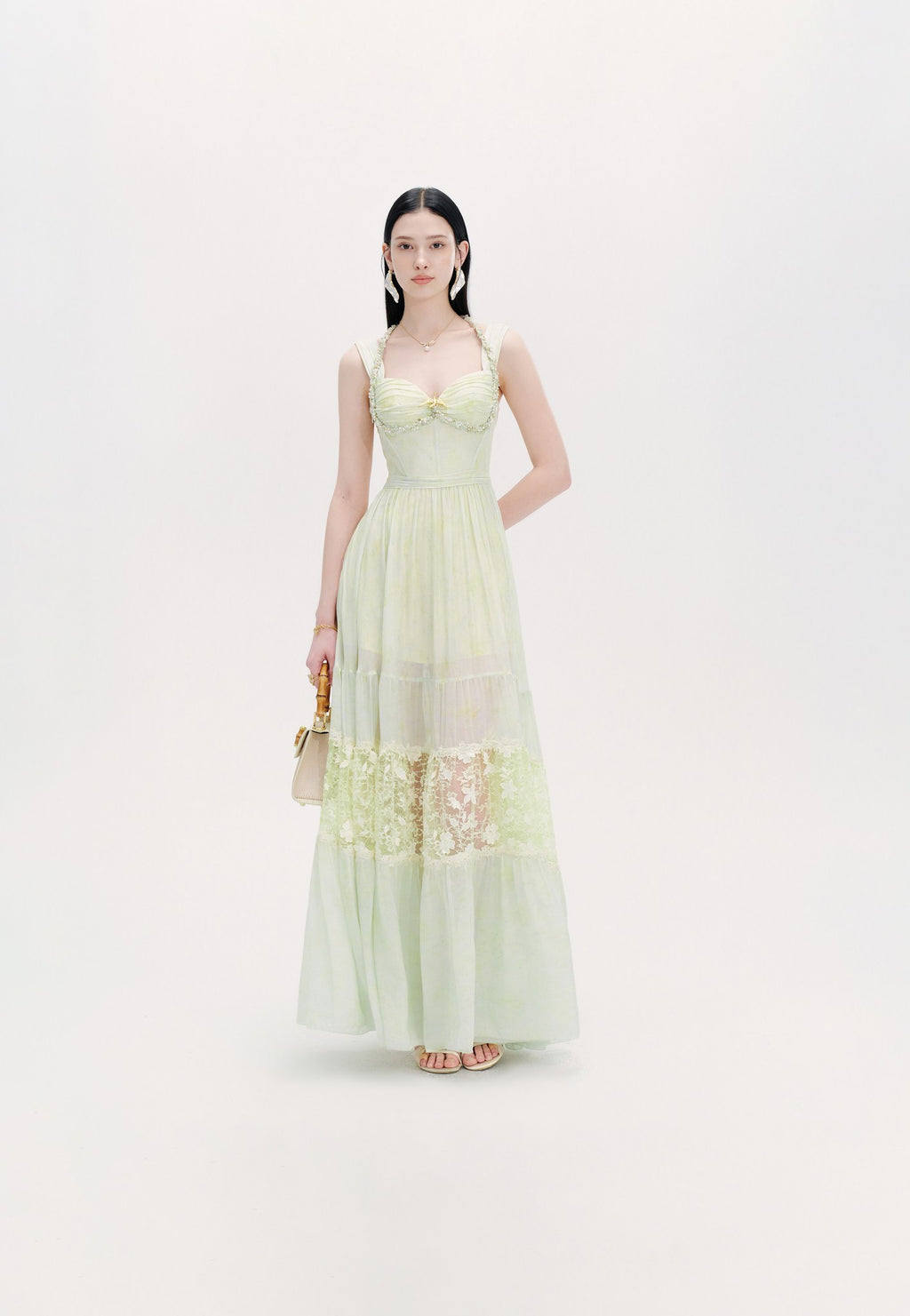 Riviera Resort Column Bustier Maxi Dress front view