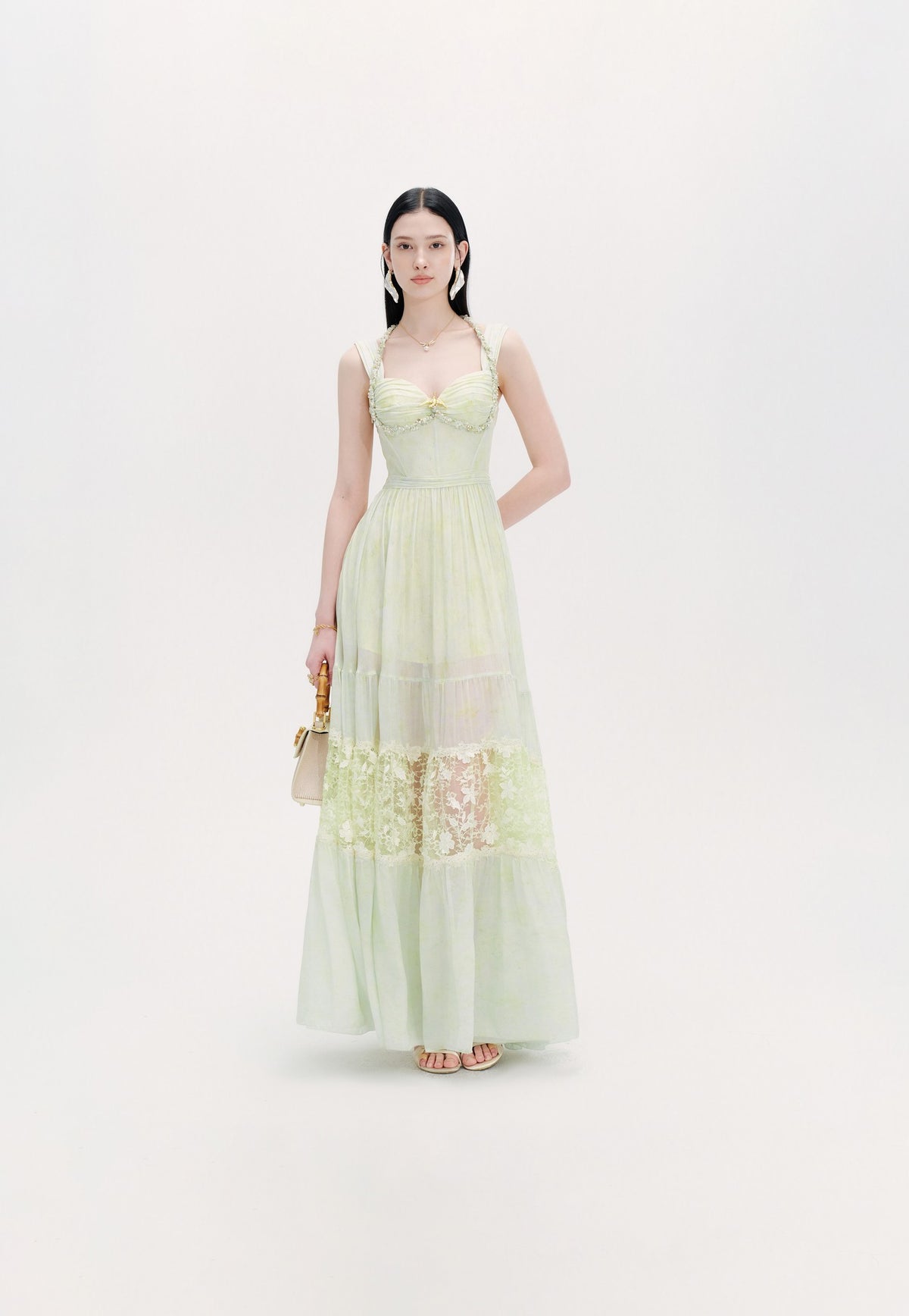 Riviera Resort Column Bustier Maxi Dress front view