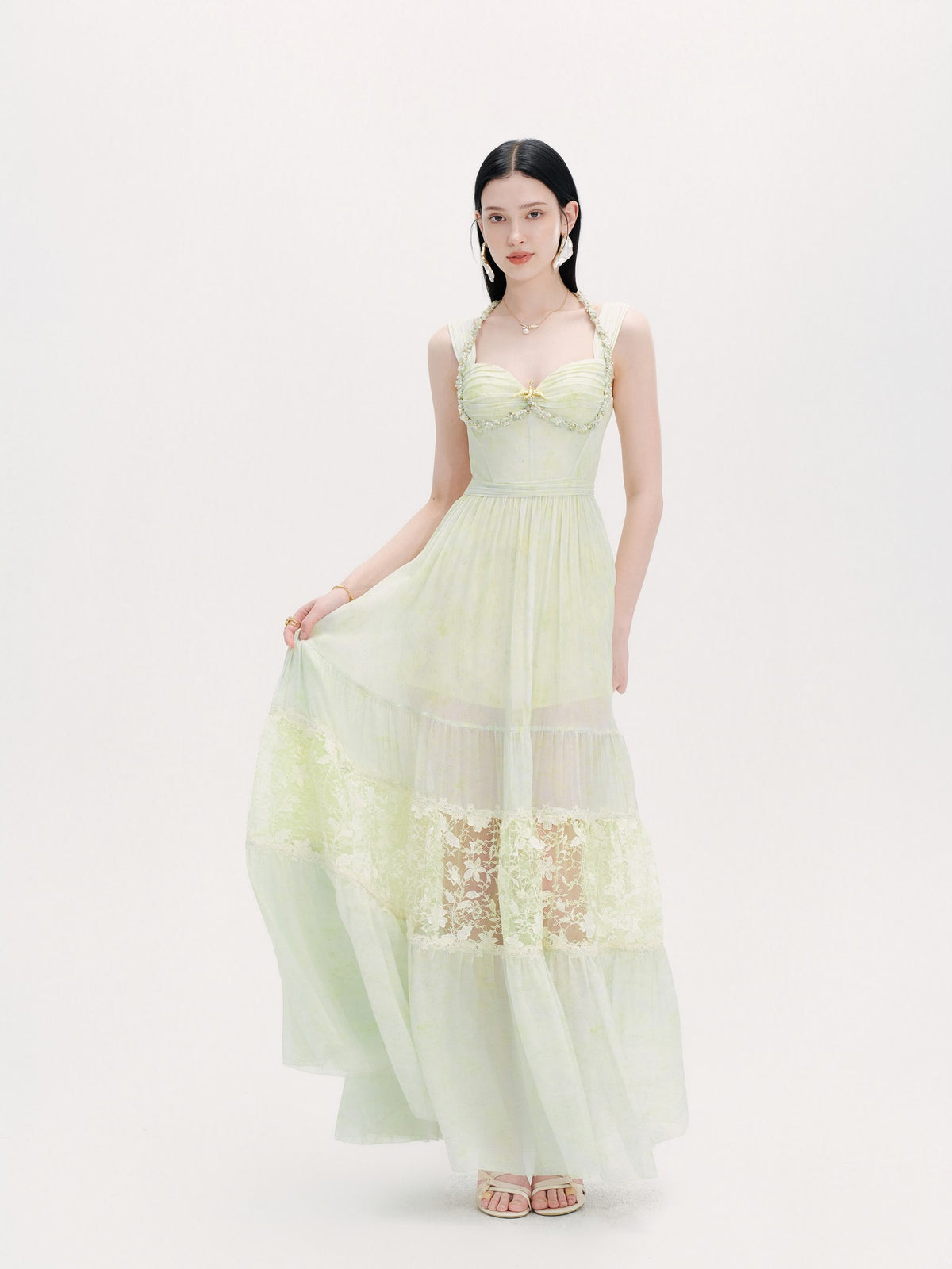 Riviera Resort Column Bustier Maxi Dress back view