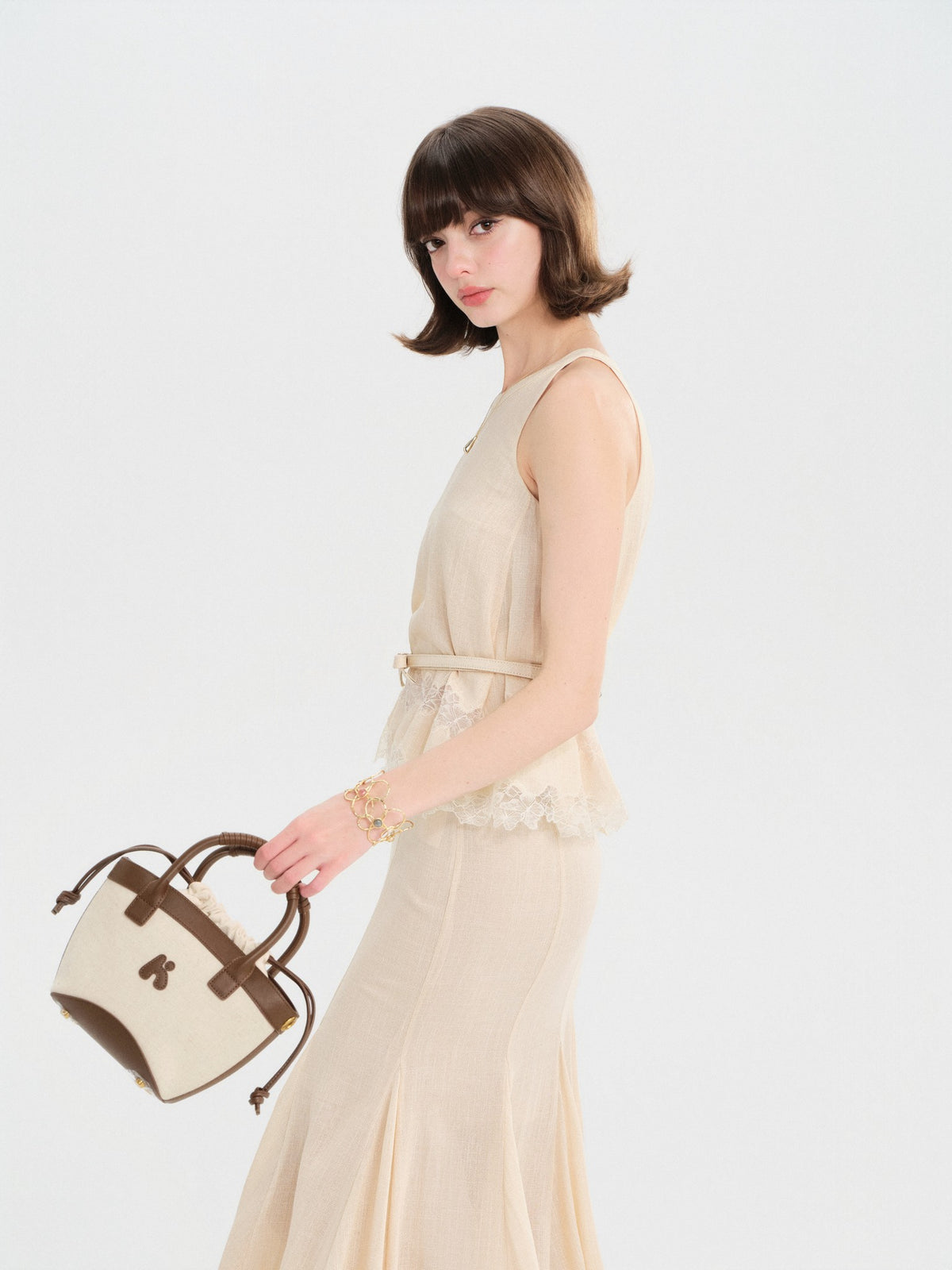 Morning Muse Fitted Round Neck Sleeveless Halter Top side profile