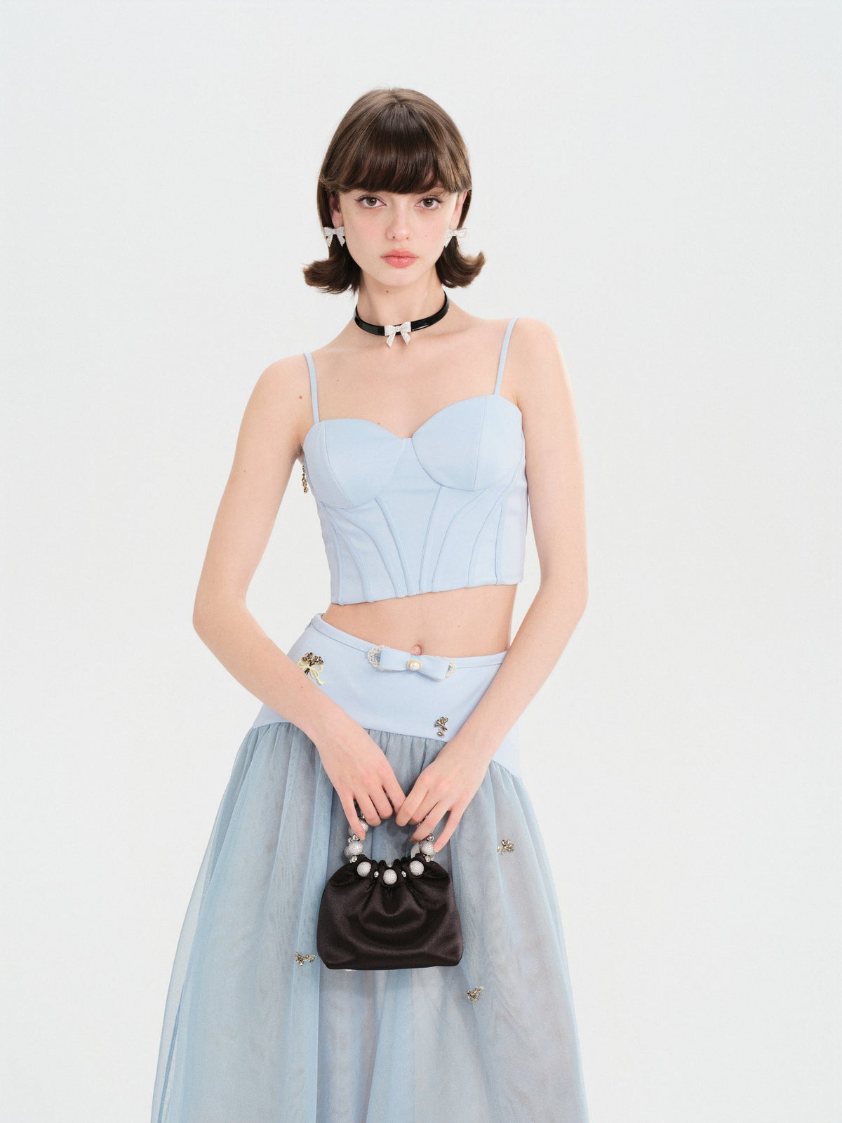 Sunset Bloom Blue Cropped Statement Jacket side profile