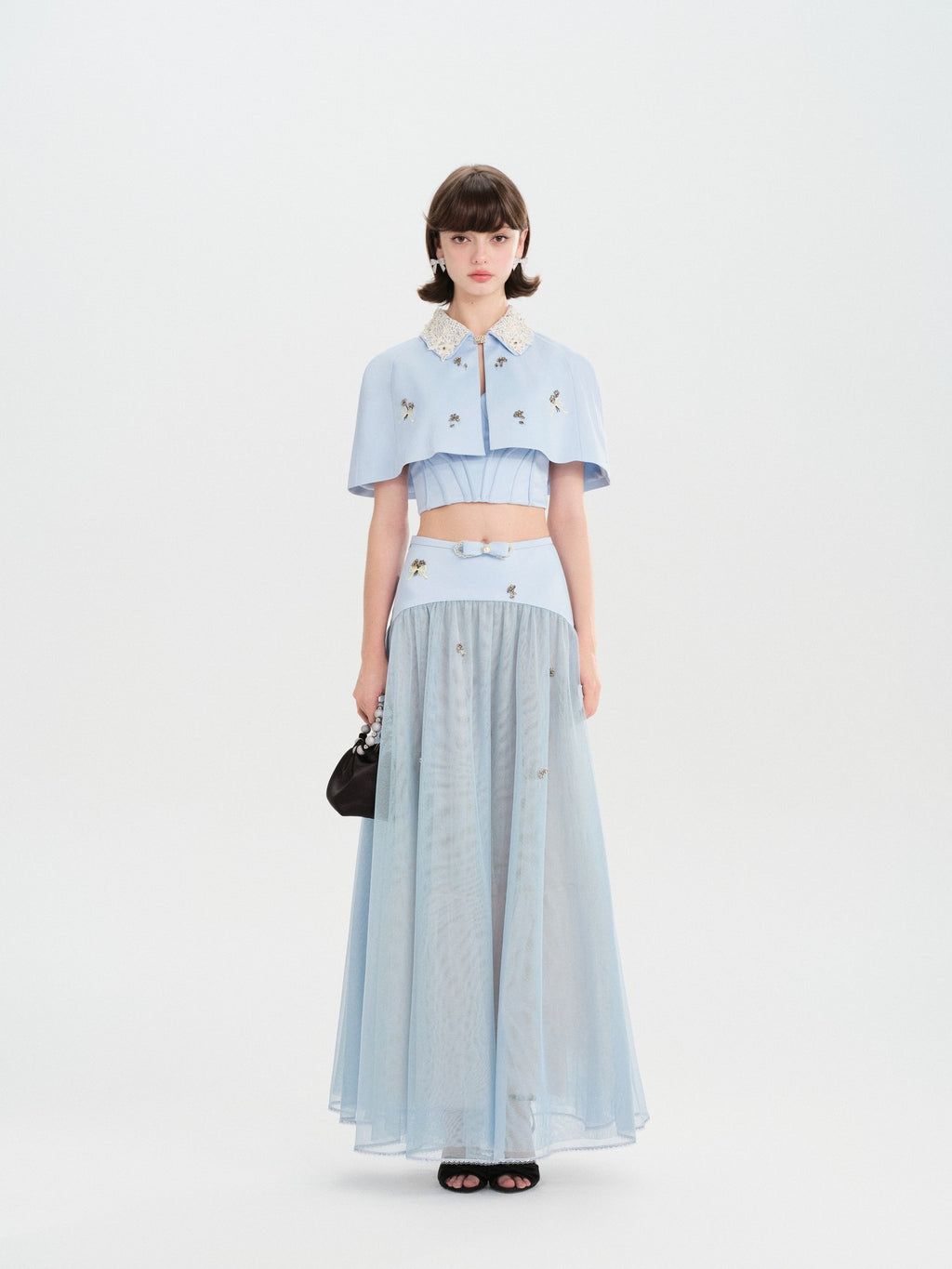 Rue Cambon Blue Bow Socialite Skirt lookbook