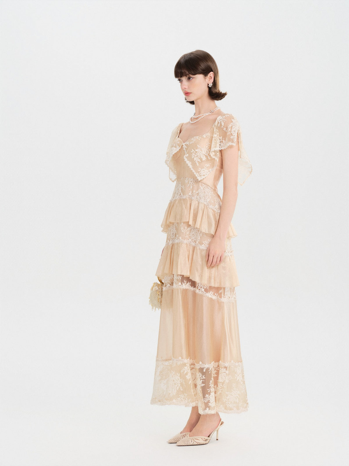 Riviera Lace Waist Slip Maxi Dress back view