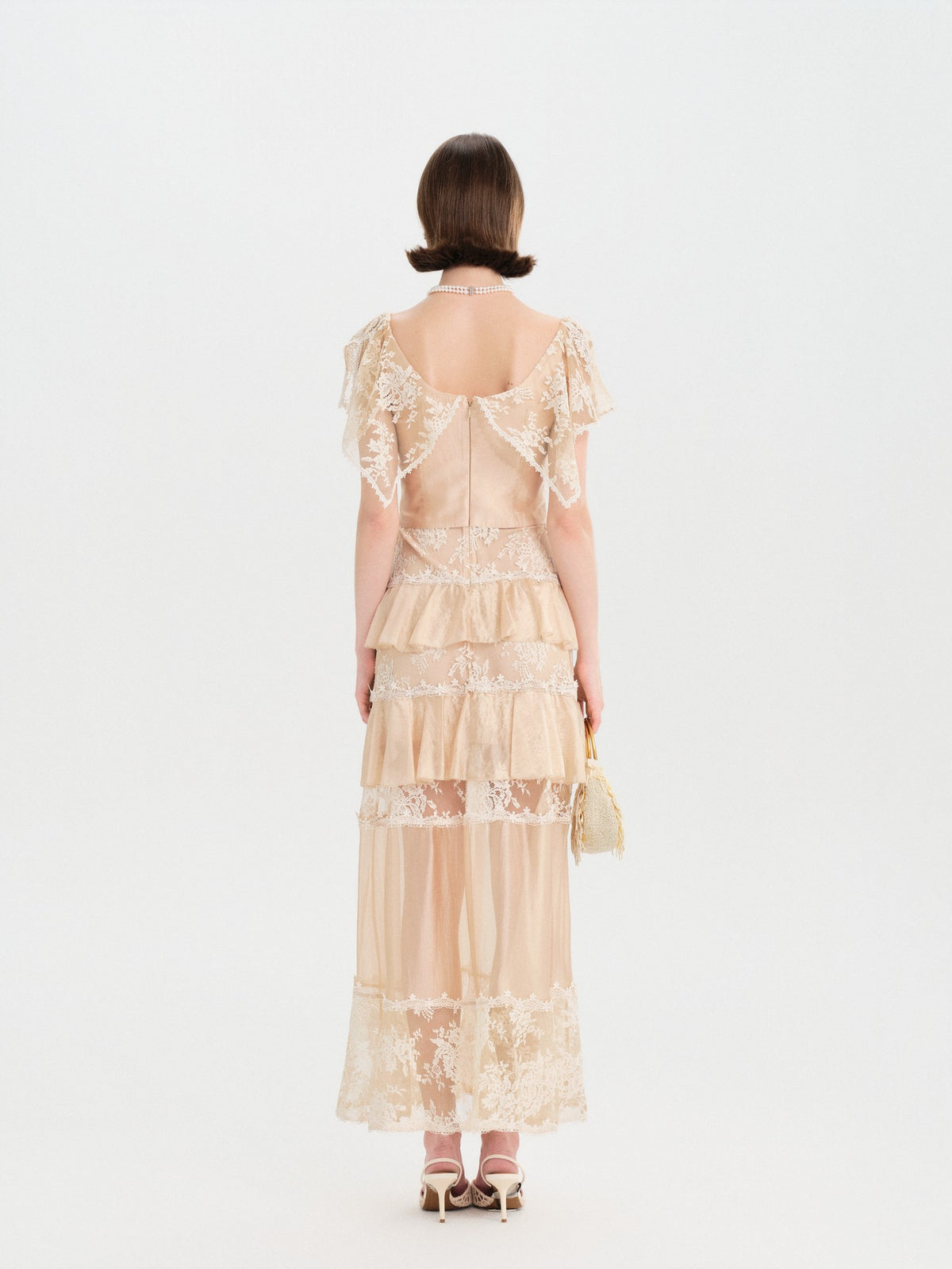 Riviera Lace Waist Slip Maxi Dress side profile