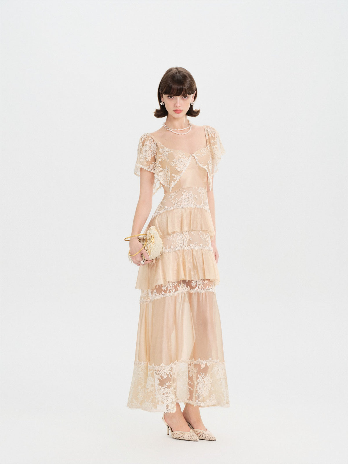 Riviera Lace Waist Slip Maxi Dress back detail