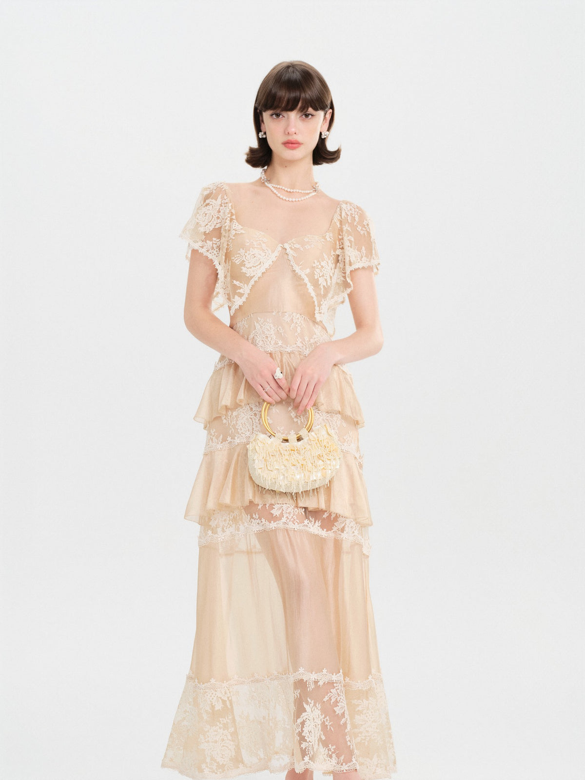 Riviera Lace Waist Slip Maxi Dress movement