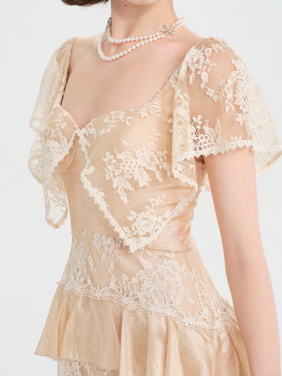 Riviera Lace Waist Slip Maxi Dress front view