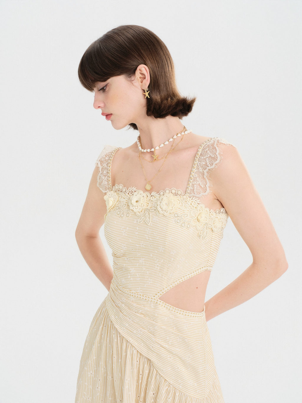 Riviera French Asymmetric Cutout Midi Dress styling
