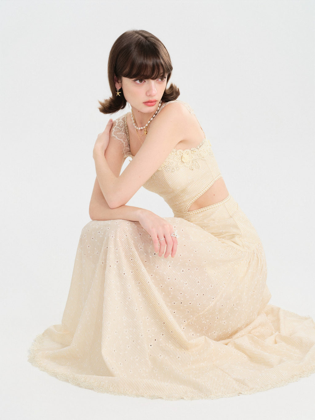 Riviera French Asymmetric Cutout Midi Dress back detail