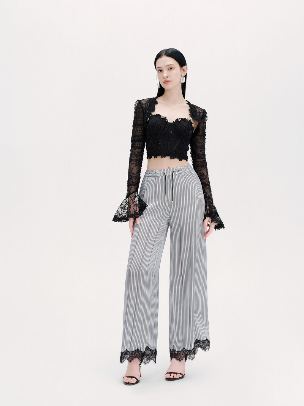 Riviera Embroidered Lace Shrug Capelet full look