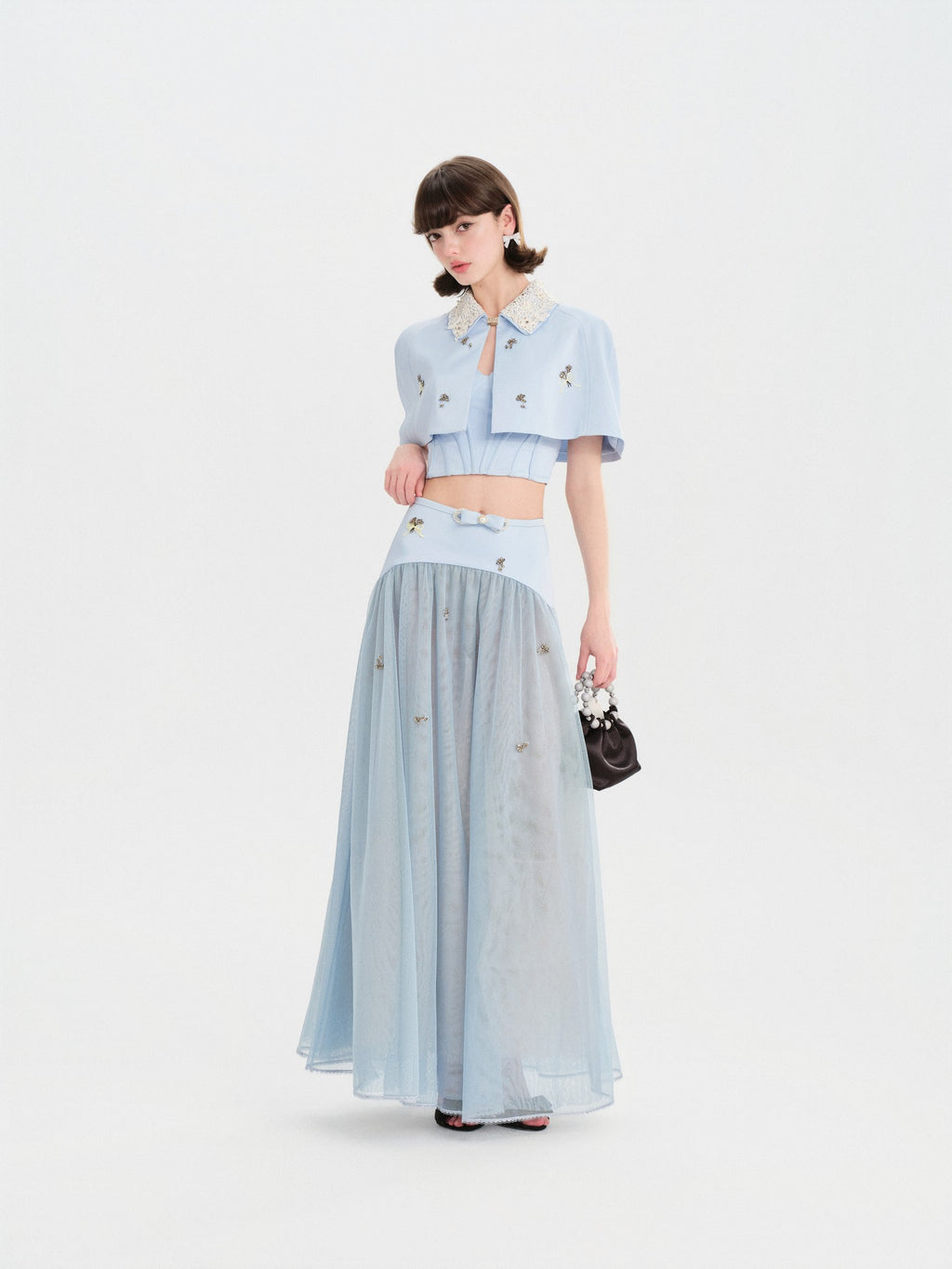 Sunset Bloom Blue Cropped Cutout Camisole color detail