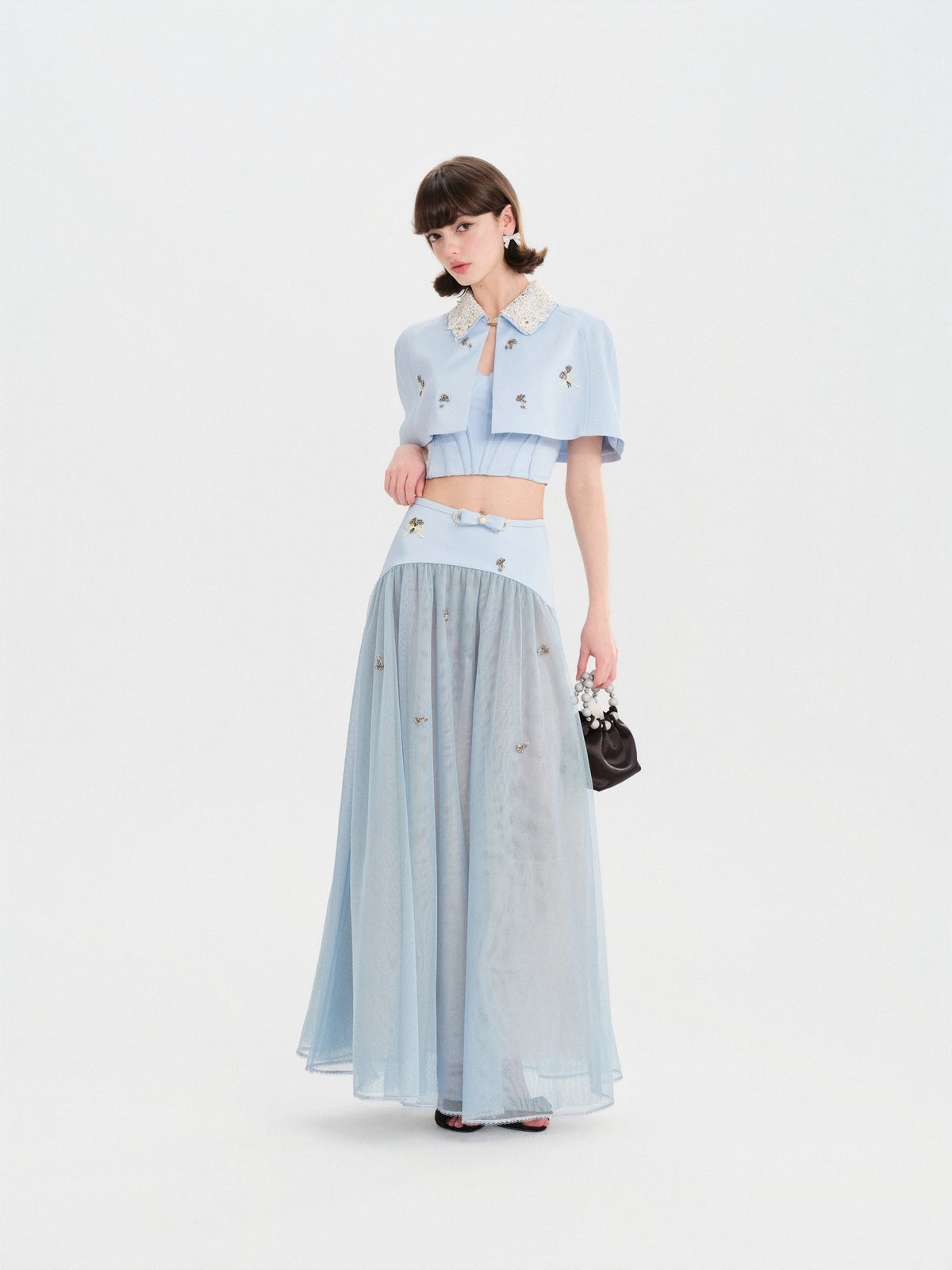 Sunset Bloom Blue Cropped Cutout Camisole color detail