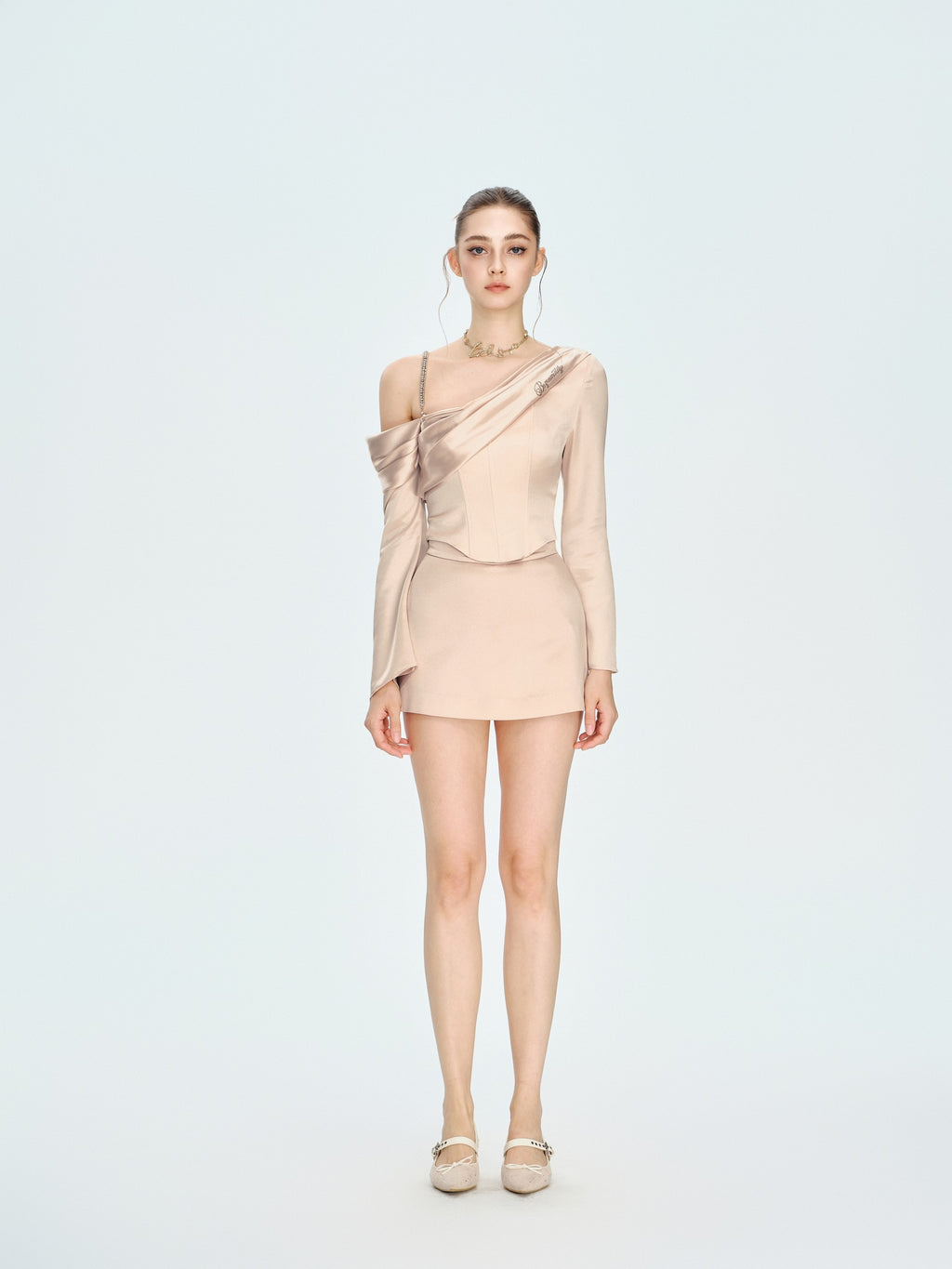 Morning Muse Satin A-Line Mini Skirt look