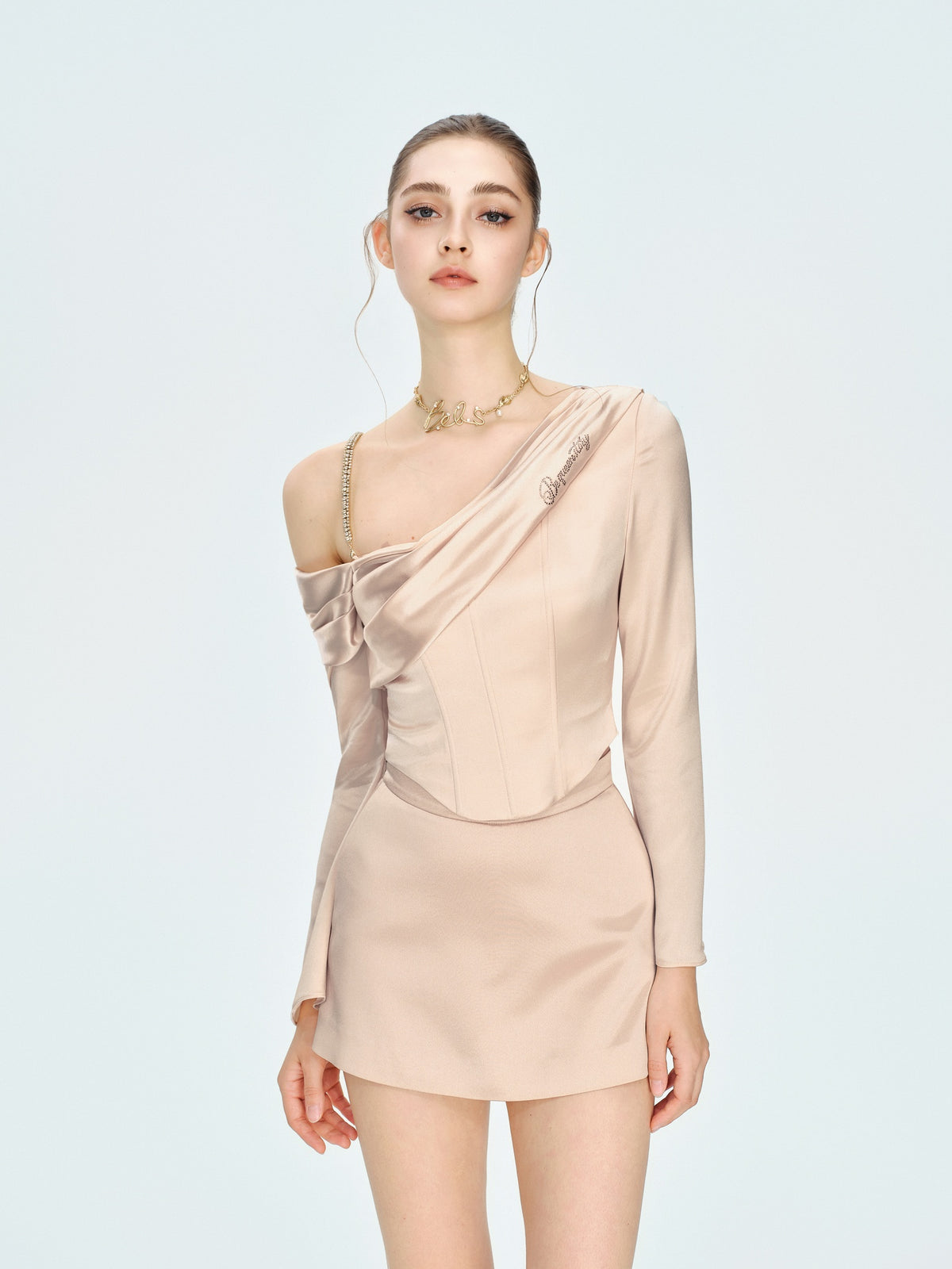 Morning Muse Satin A-Line Mini Skirt look