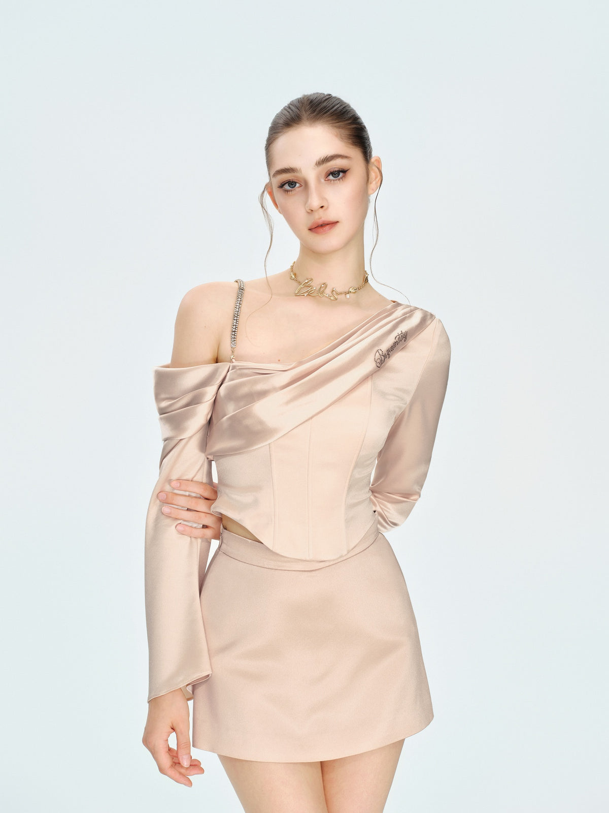 Morning Muse Satin A-Line Mini Skirt look