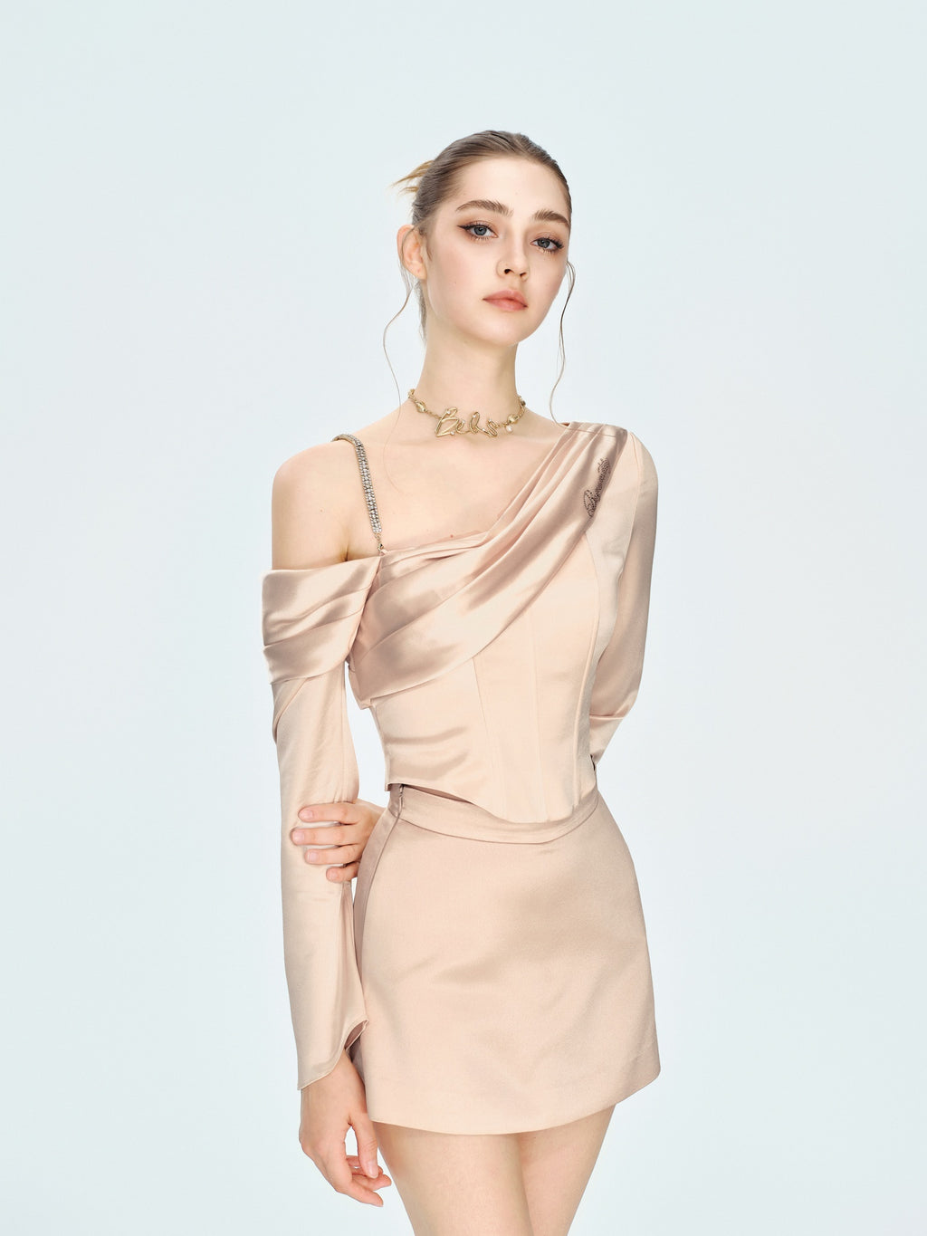 Morning Muse Satin A-Line Mini Skirt look
