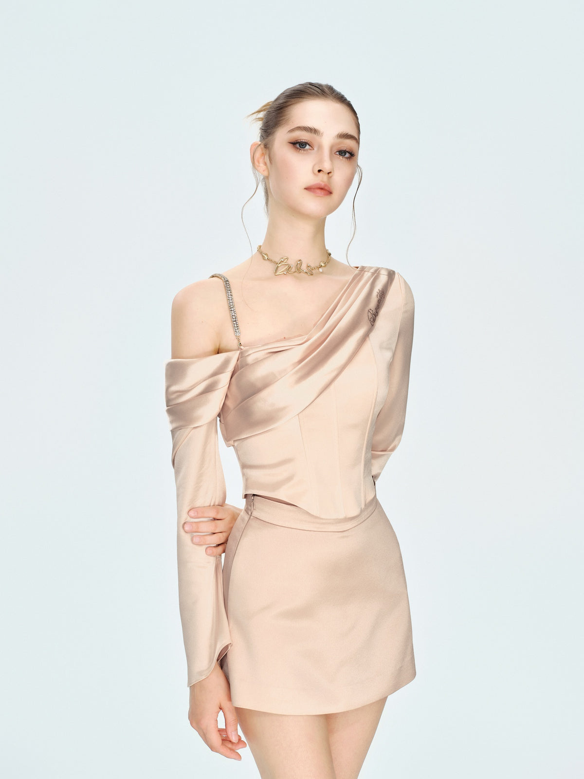 Morning Muse Satin A-Line Mini Skirt look