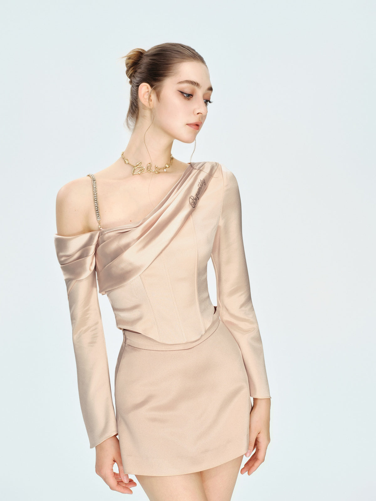 Morning Muse Satin A-Line Mini Skirt look