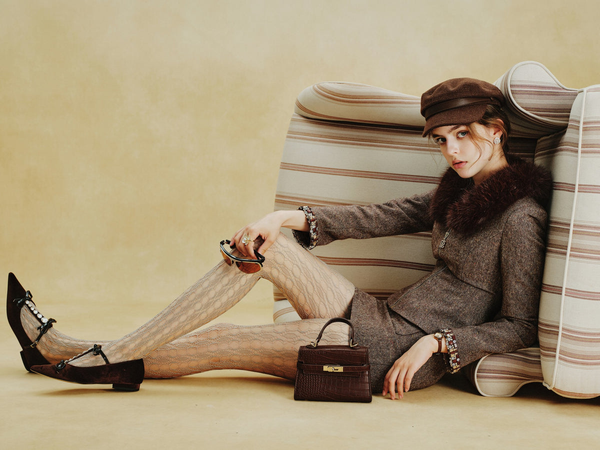Rue Cambon Brown Fur-Collar Hourglass Jacket lookbook