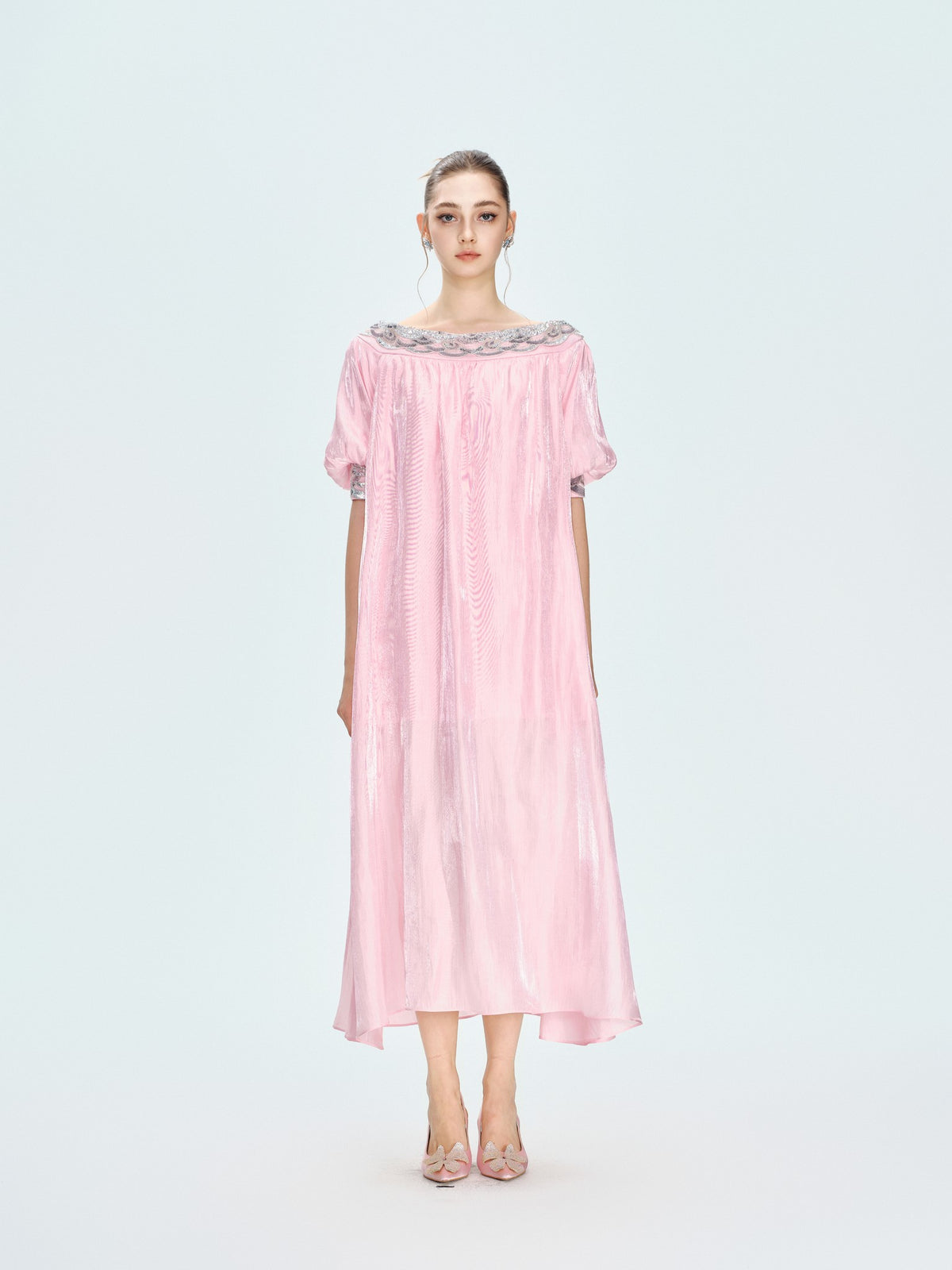 Rue Cambon Powder Pink Off-Shoulder Sequin Midi Dress lookbook cover