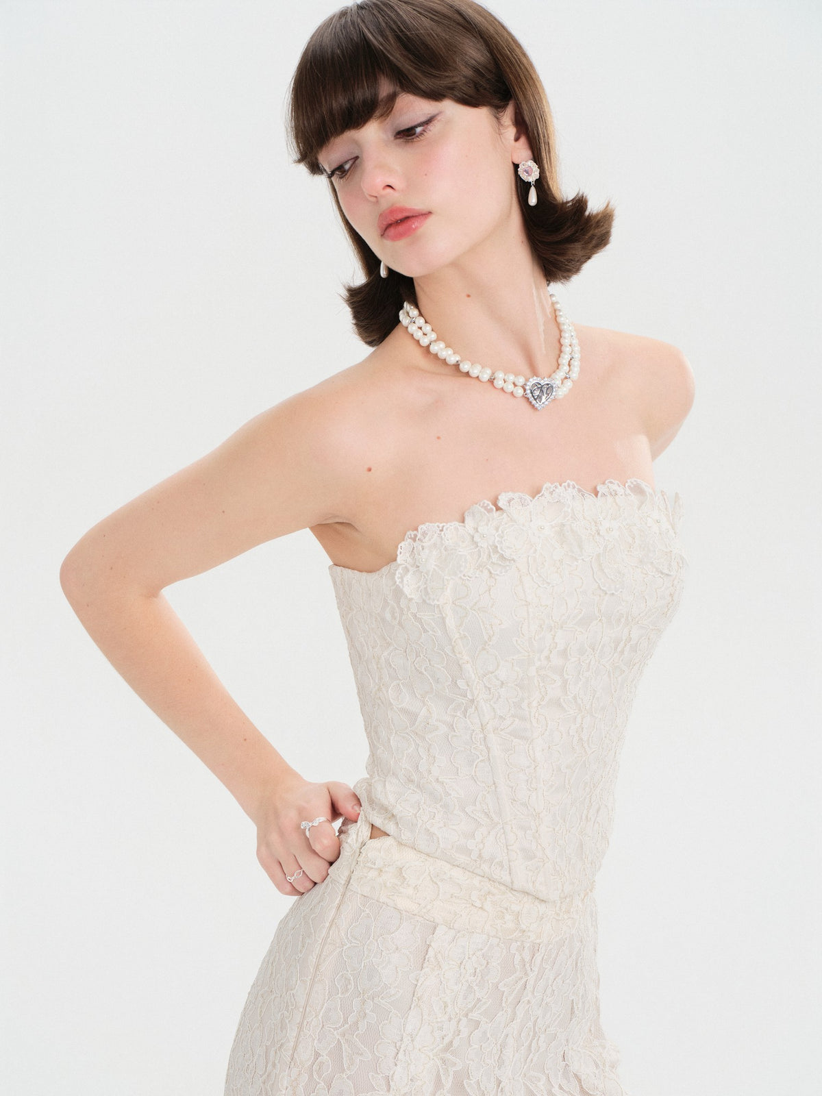 Morning Muse Lace Tube Top color detail