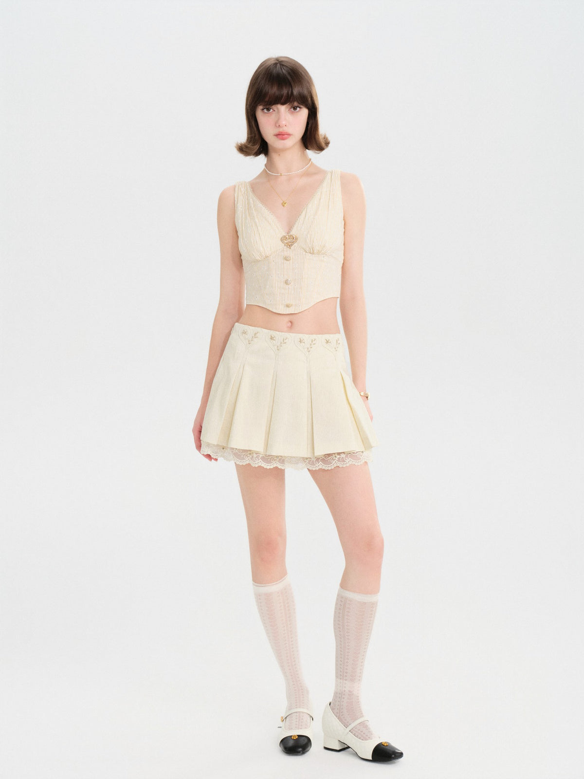 Riviera Beige Fitted Camisole full look