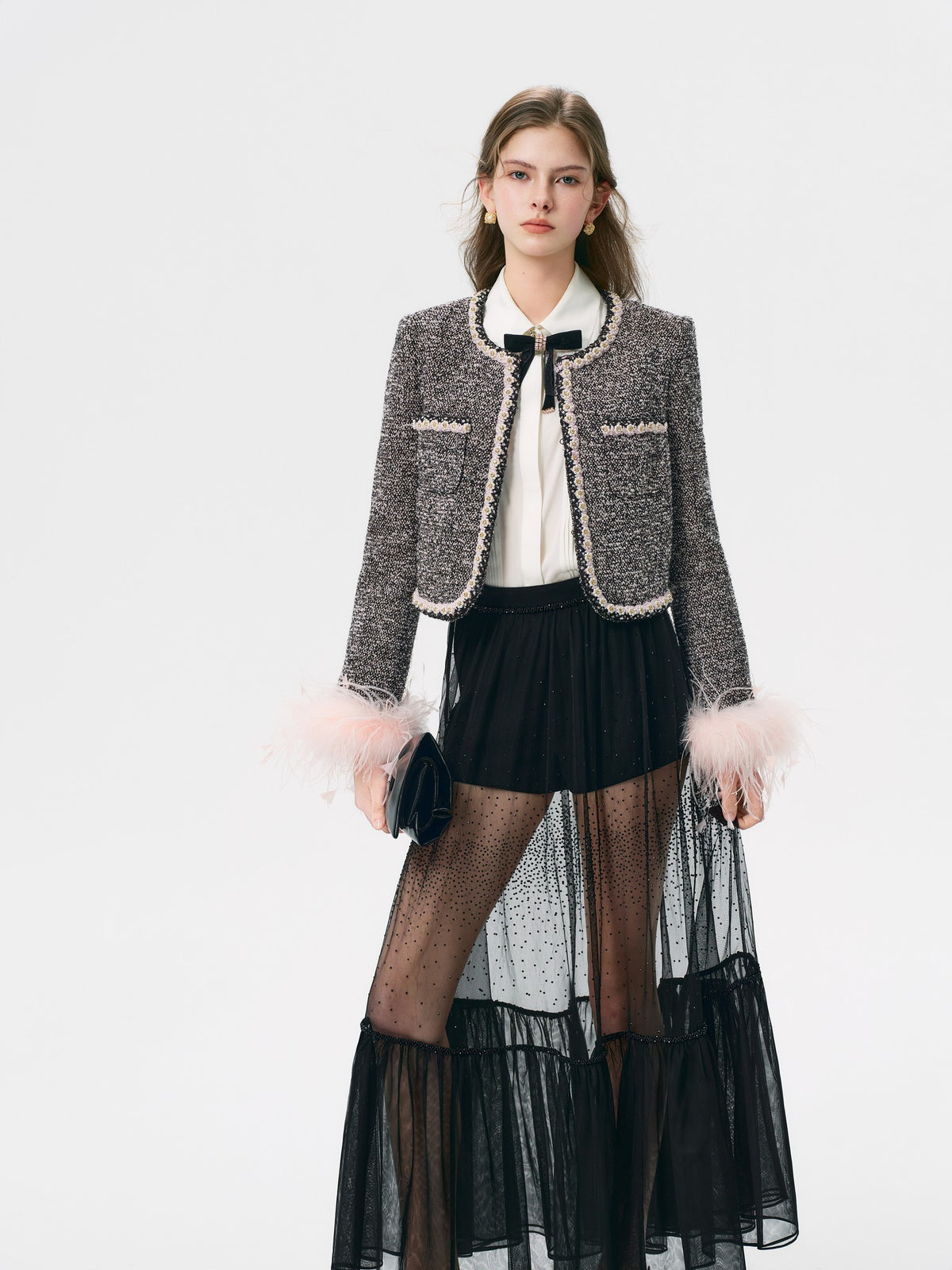 Rue Cambon Tweed Plaid Cropped Jacket styling